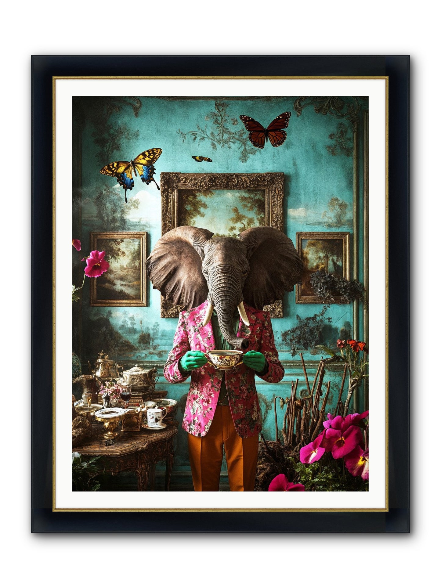 Earth Dreams Deeper Framed Print - Wide Black w/Gold 36x48