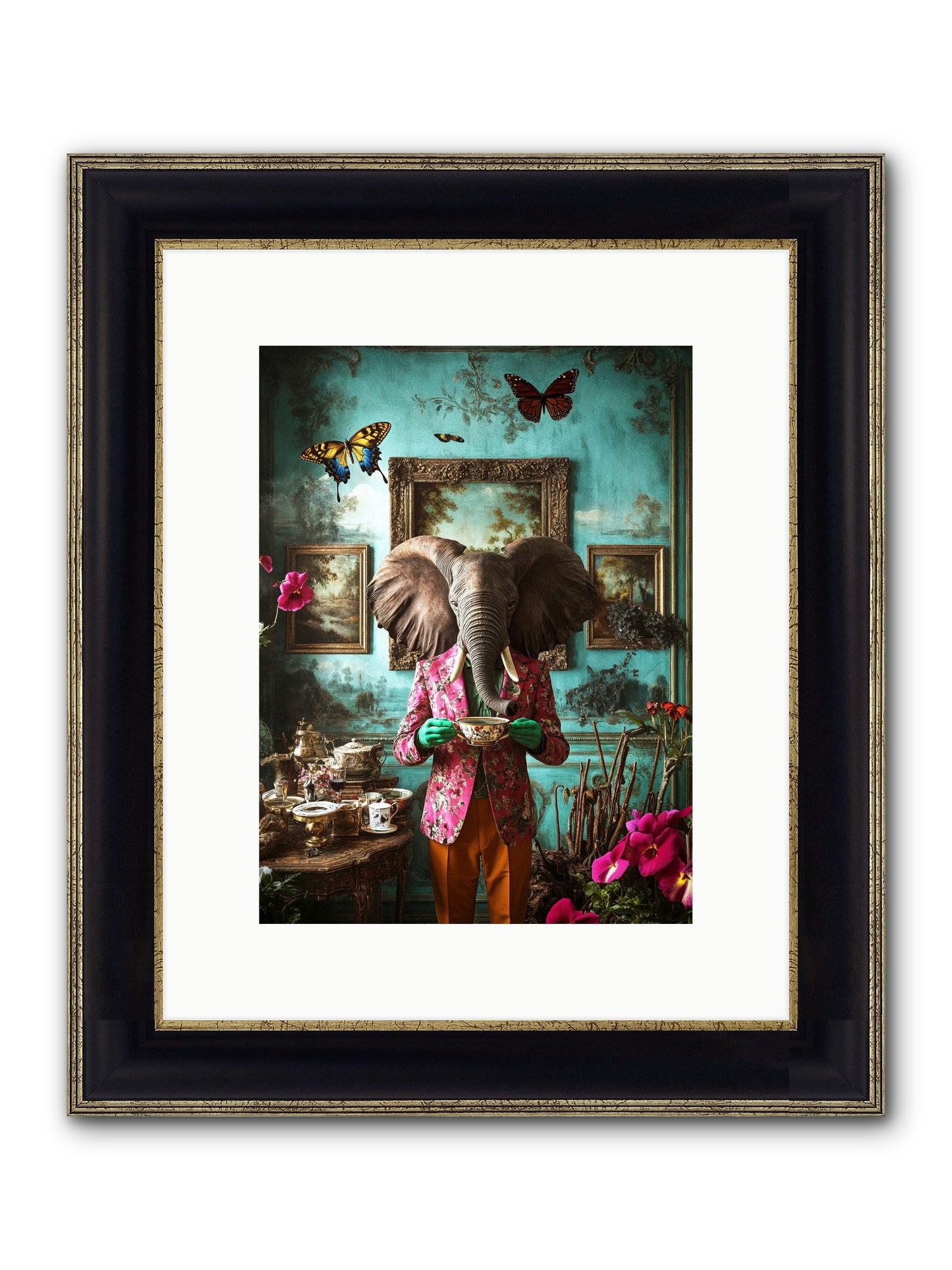 Earth Dreams Deeper Framed Print - Black & Gold 9x12