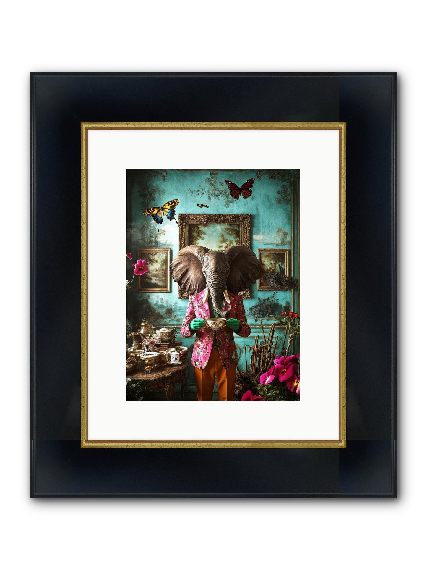 Earth Dreams Deeper Framed Print - Wide Black w/Gold 9x12
