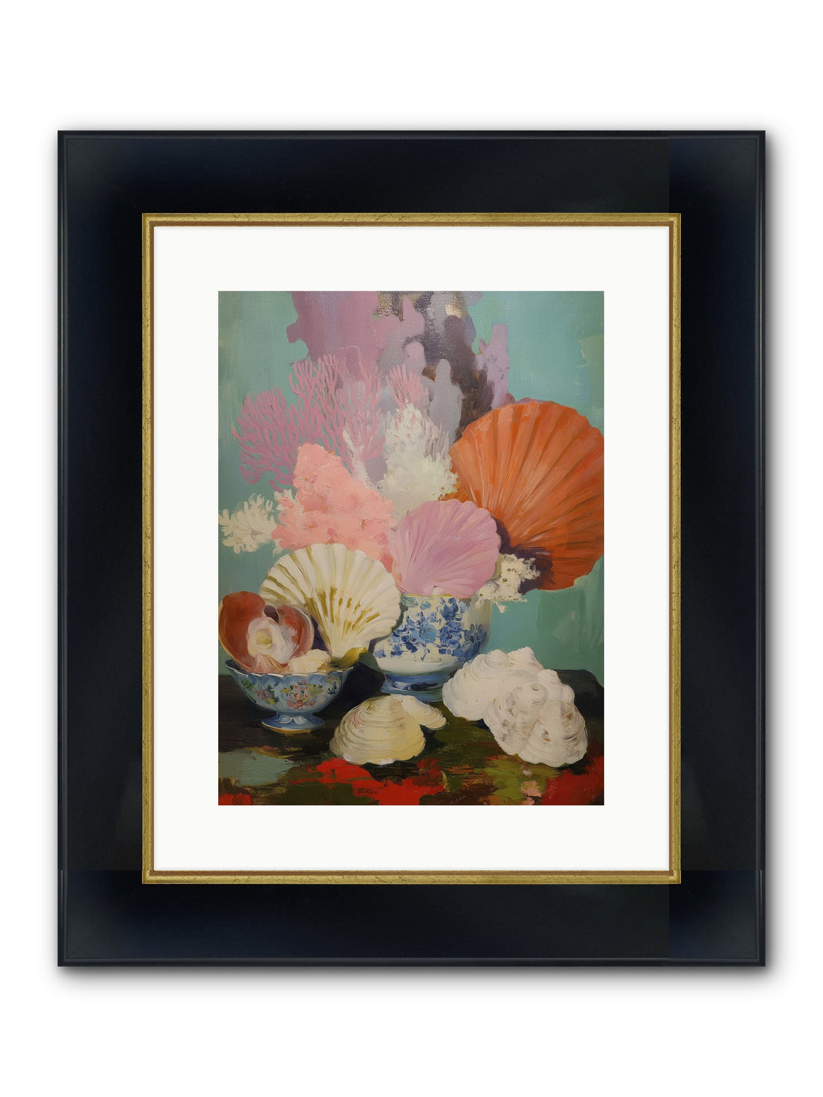 Earth's Treasures Framed Print - Wide Black w/Gold 12x16