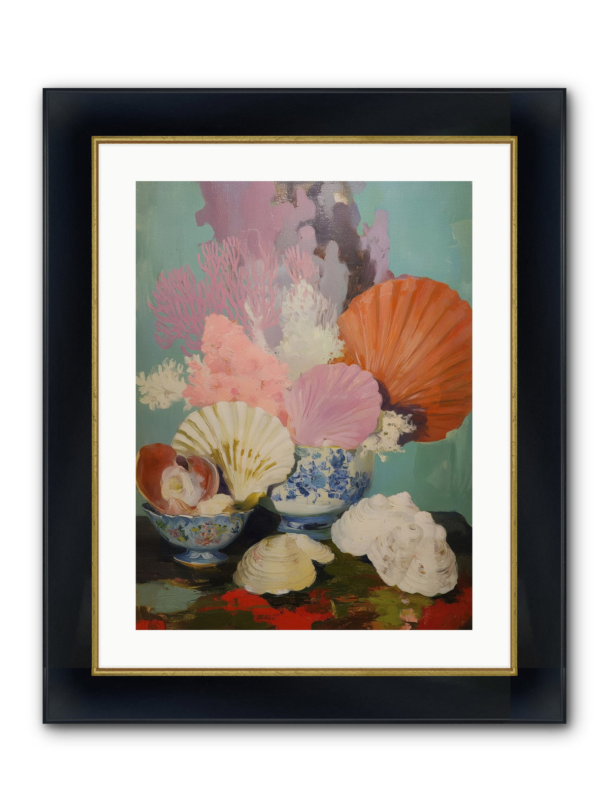 Earth's Treasures Framed Print - Wide Black w/Gold 18x24