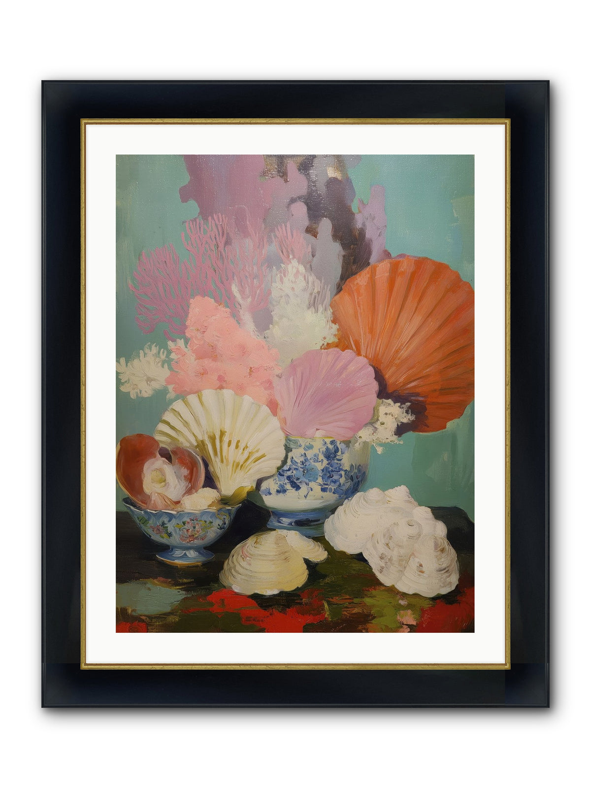 Earth's Treasures Framed Print - Wide Black w/Gold 24x32