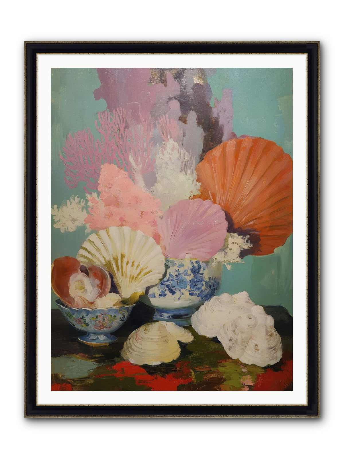 Earth's Treasures Framed Print - Black & Gold 36x48