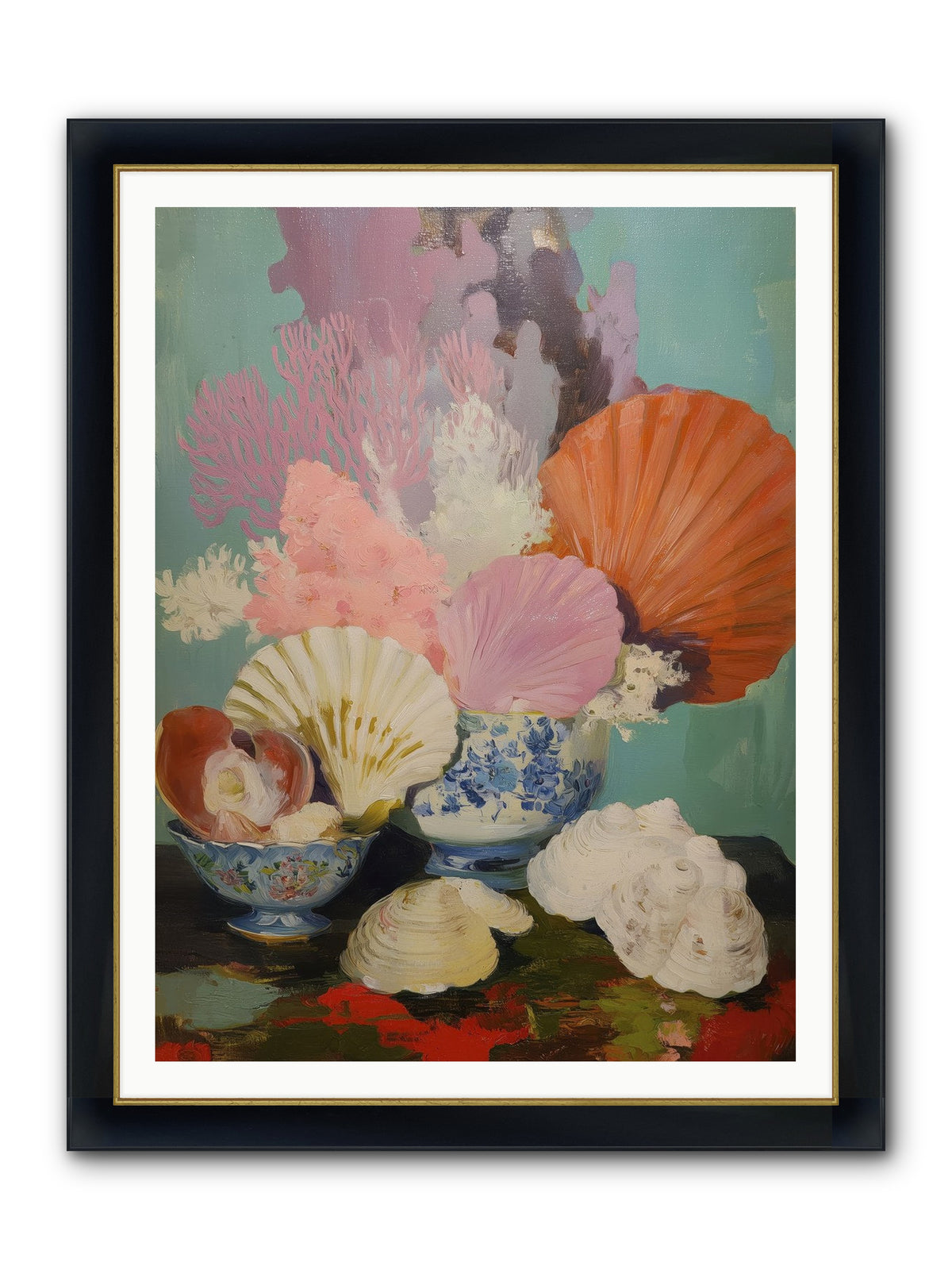 Earth's Treasures Framed Print - Wide Black w/Gold 36x48