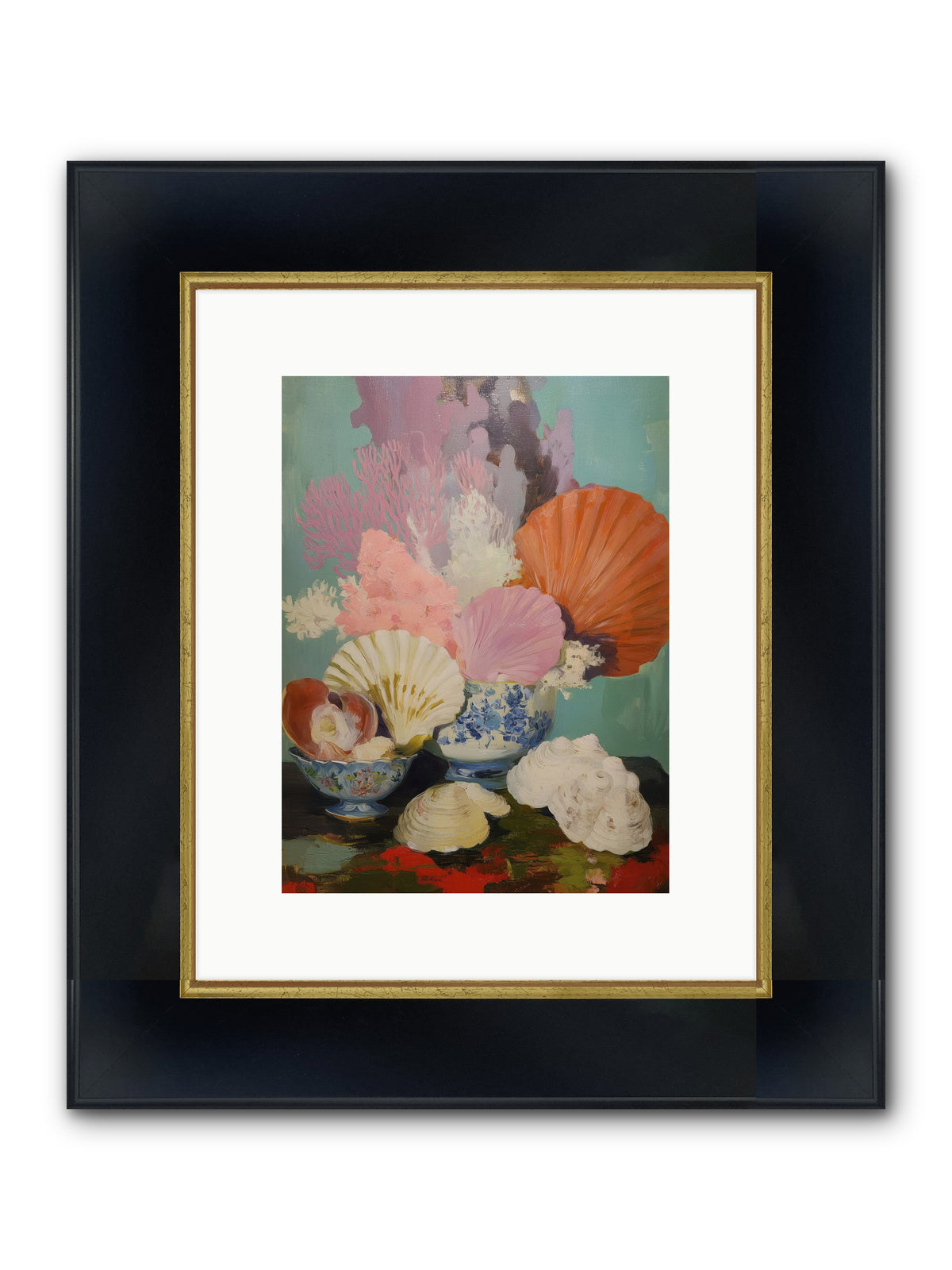 Earth's Treasures Framed Print - Wide Black w/Gold 9x12