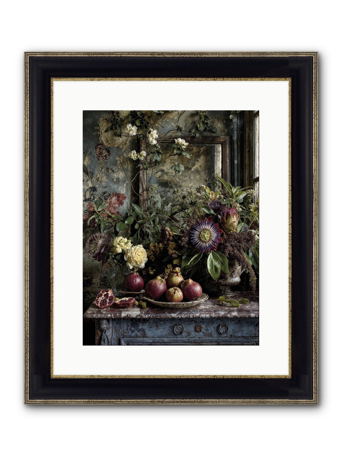 Earthgifted Framed Print - Black & Gold 12x16