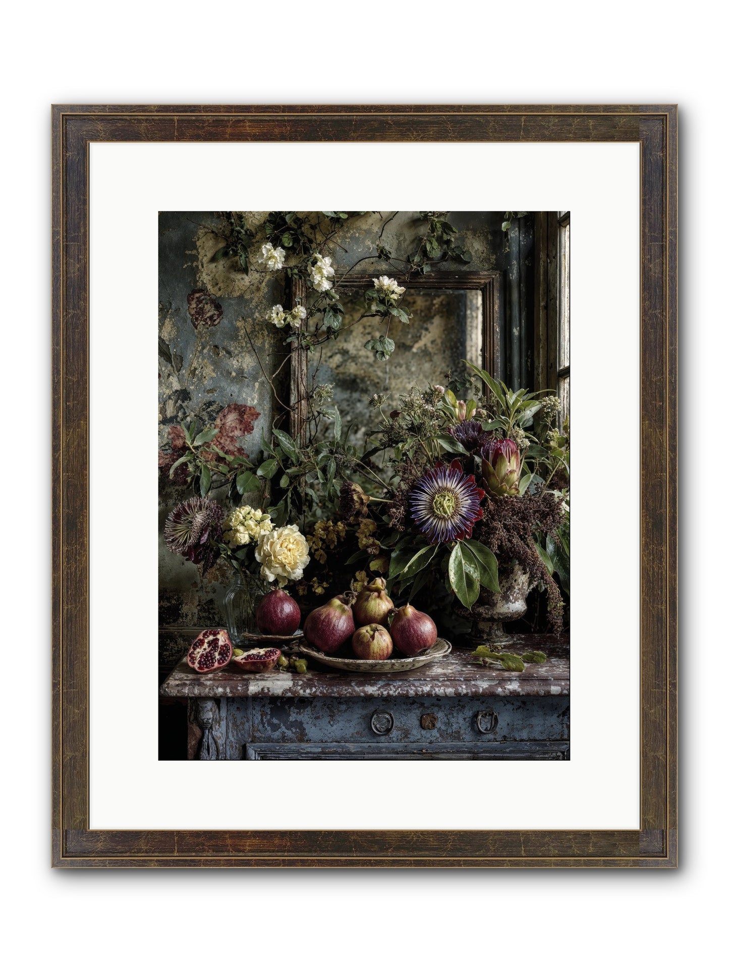 Earthgifted Framed Print - Slimwoods Black/Gold 12x16