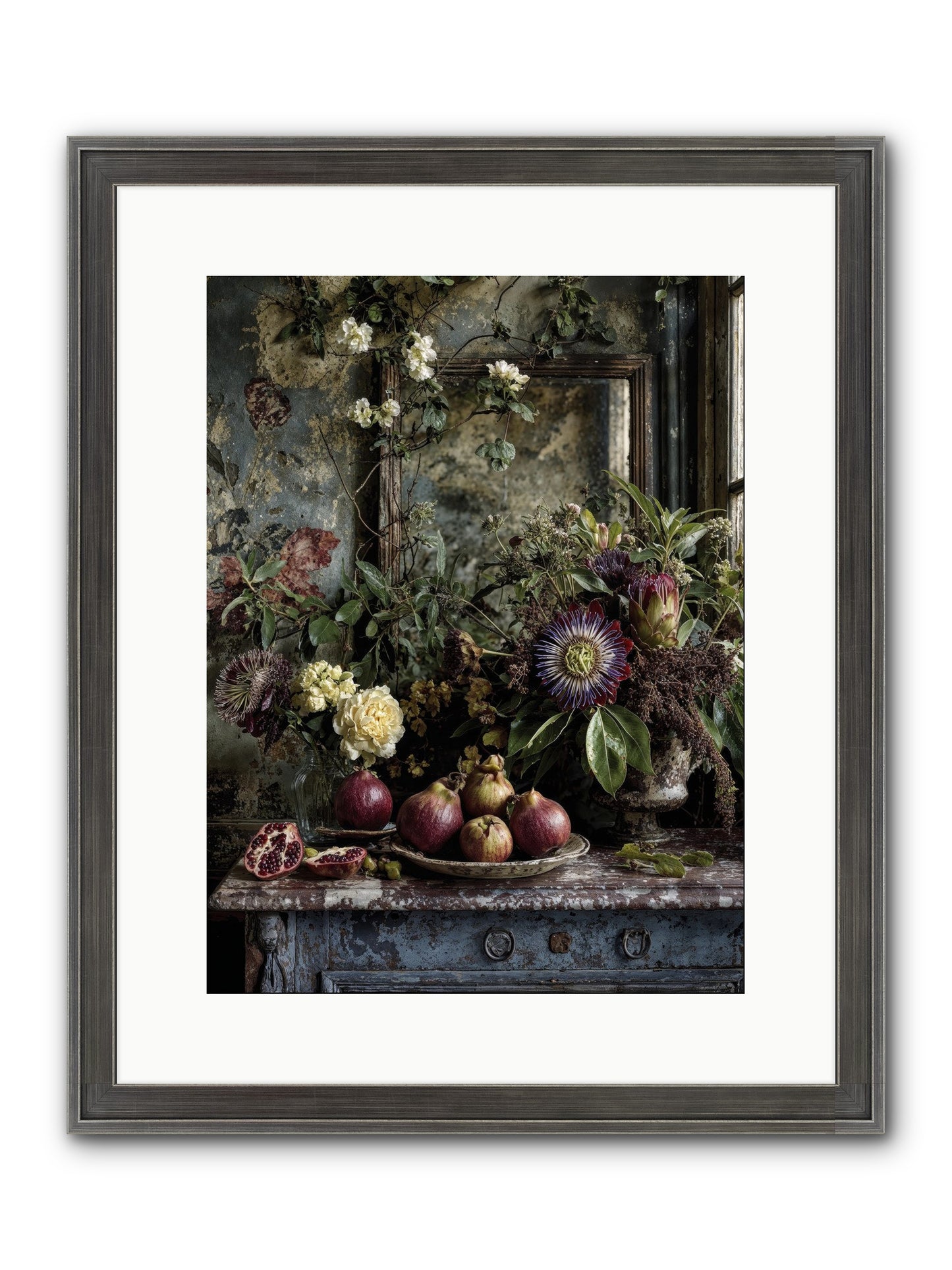 Earthgifted Framed Print - Slimwoods Black/Silver 12x16