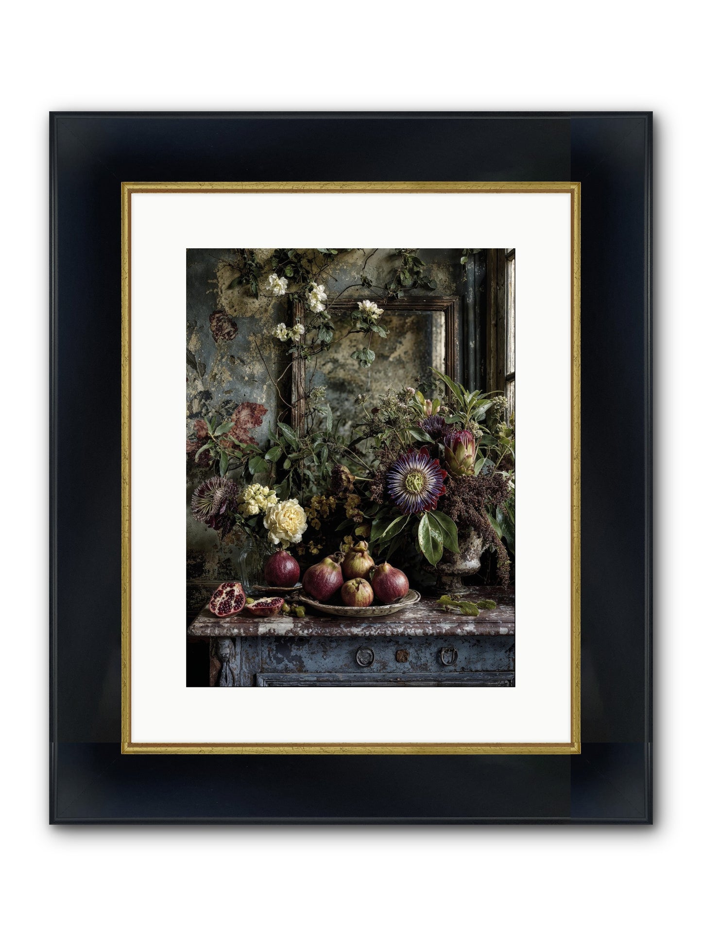 Earthgifted Framed Print - Wide Black w/Gold 12x16