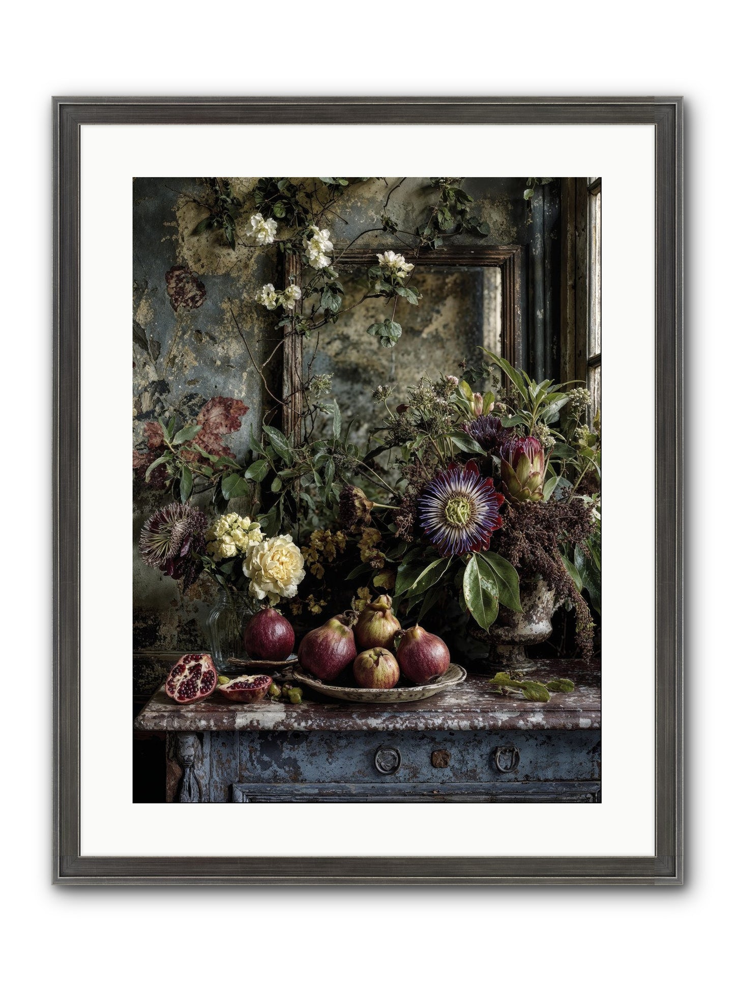 Earthgifted Framed Print - Slimwoods Black/Silver 18x24