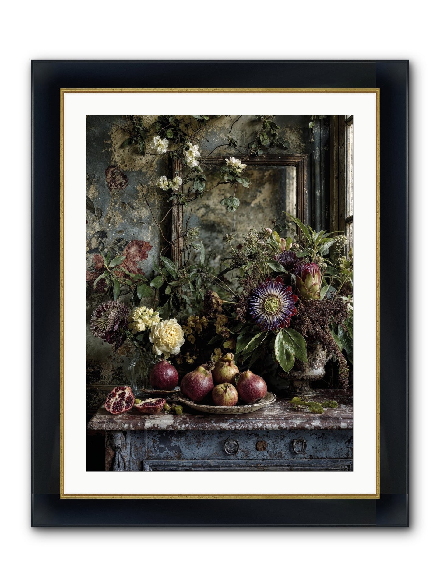 Earthgifted Framed Print - Wide Black w/Gold 24x32