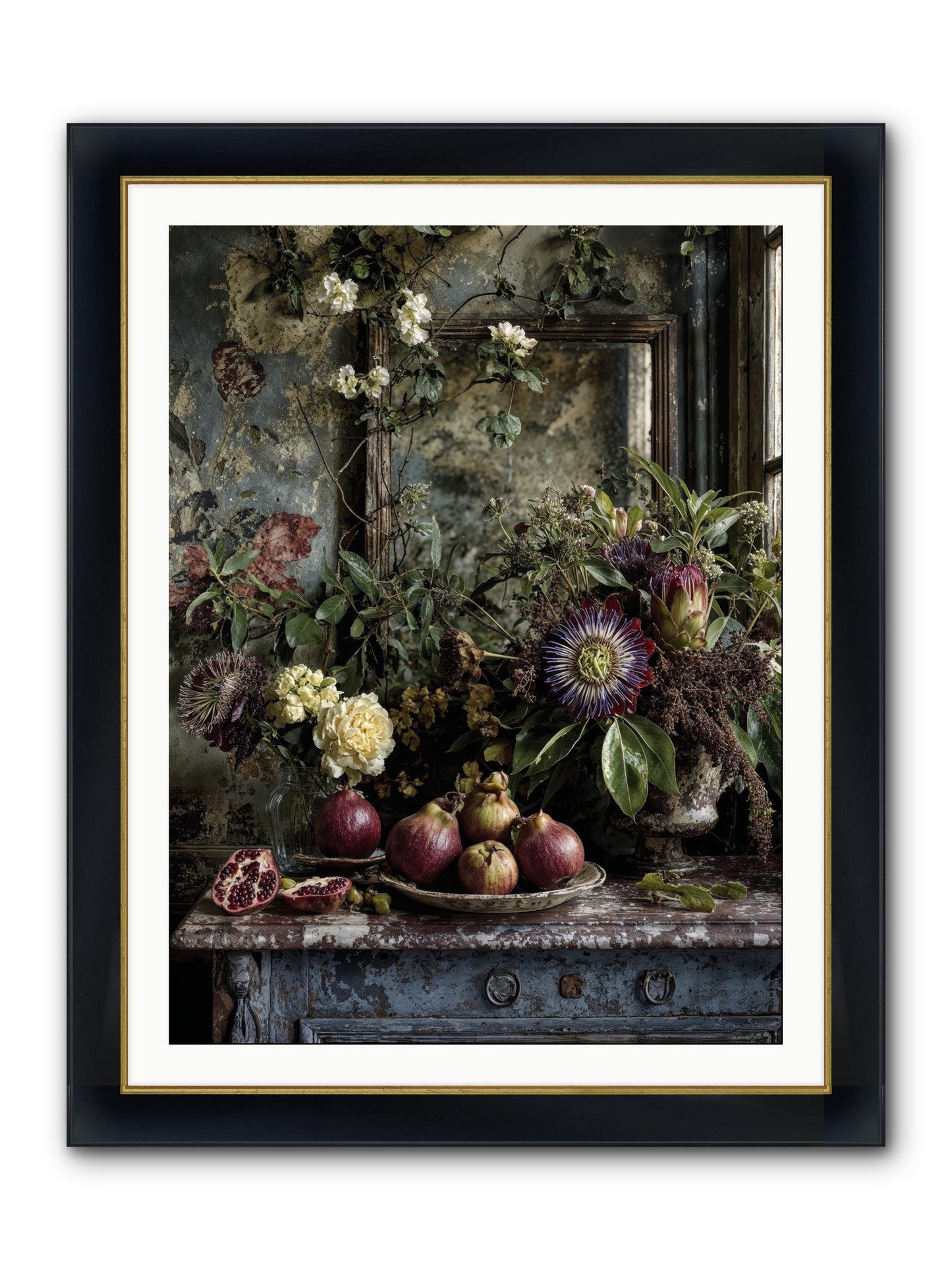 Earthgifted Framed Print - Wide Black w/Gold 30x40