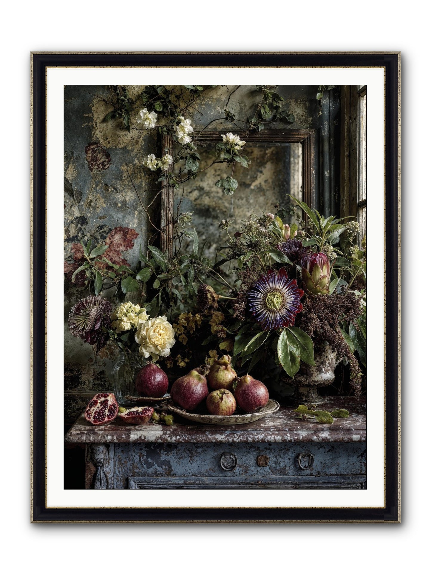 Earthgifted Framed Print - Black & Gold 36x48
