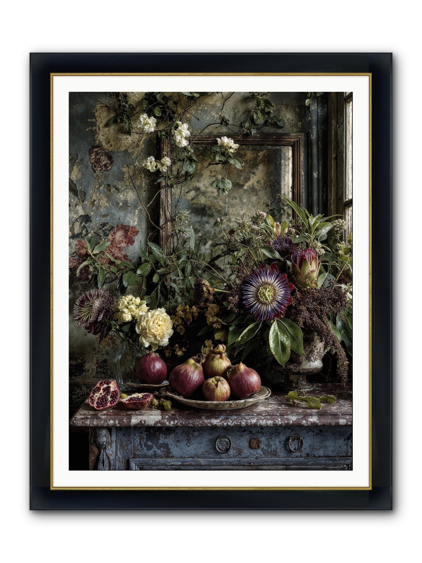Earthgifted Framed Print - Wide Black w/Gold 36x48