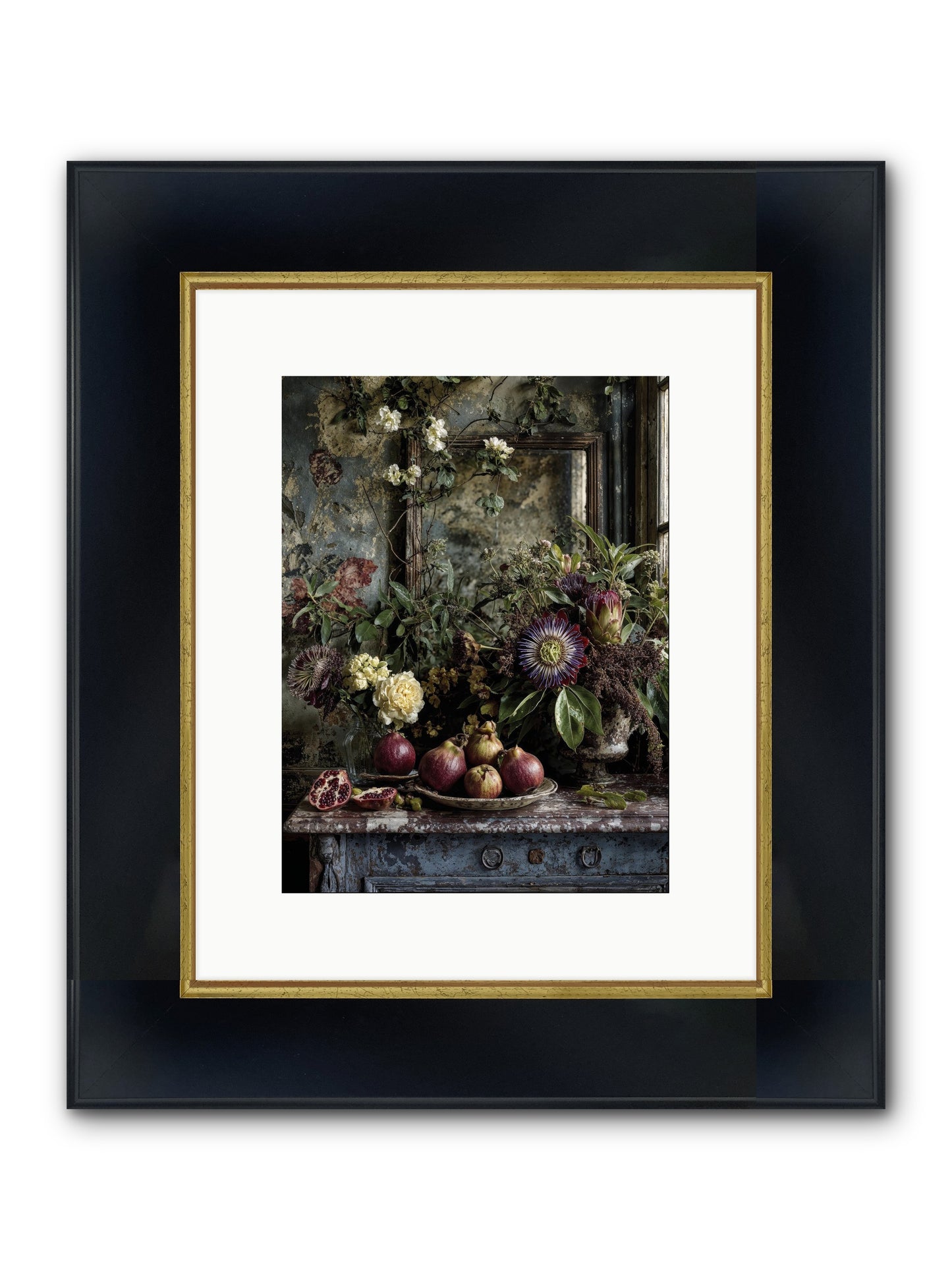 Earthgifted Framed Print - Wide Black w/Gold 9x12
