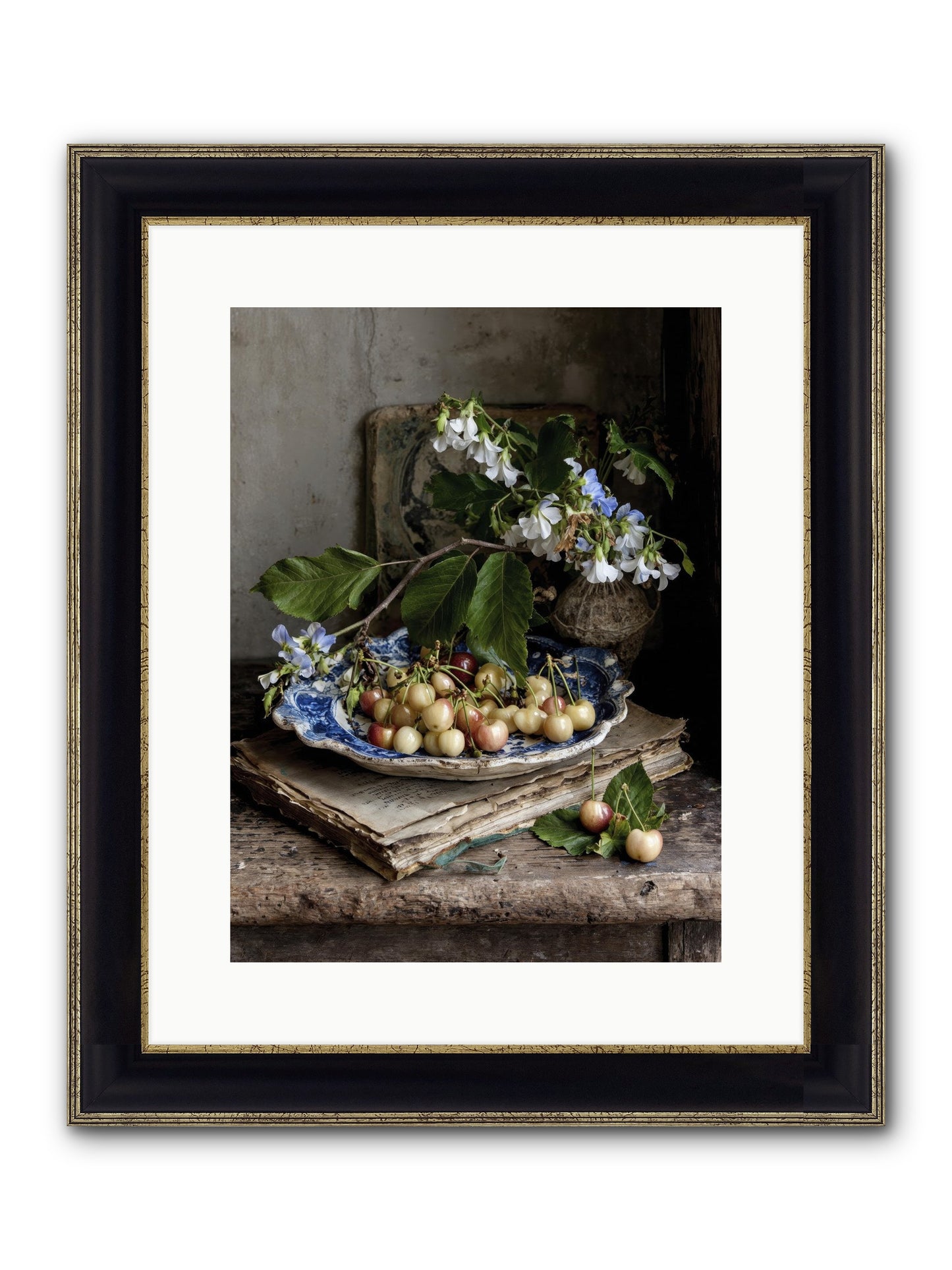 Easy Sunday Framed Print - Black & Gold 12x16