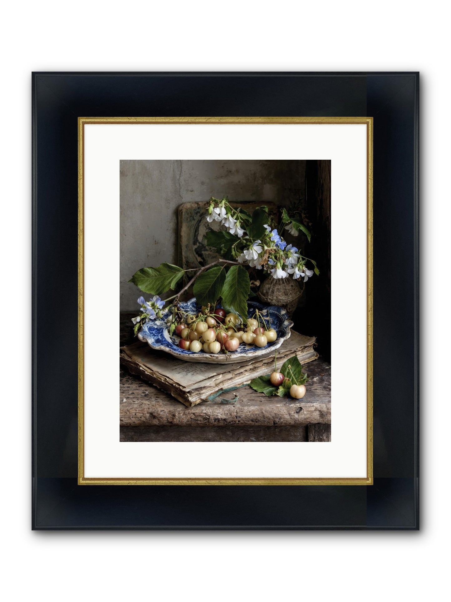 Easy Sunday Framed Print - Wide Black w/Gold 12x16