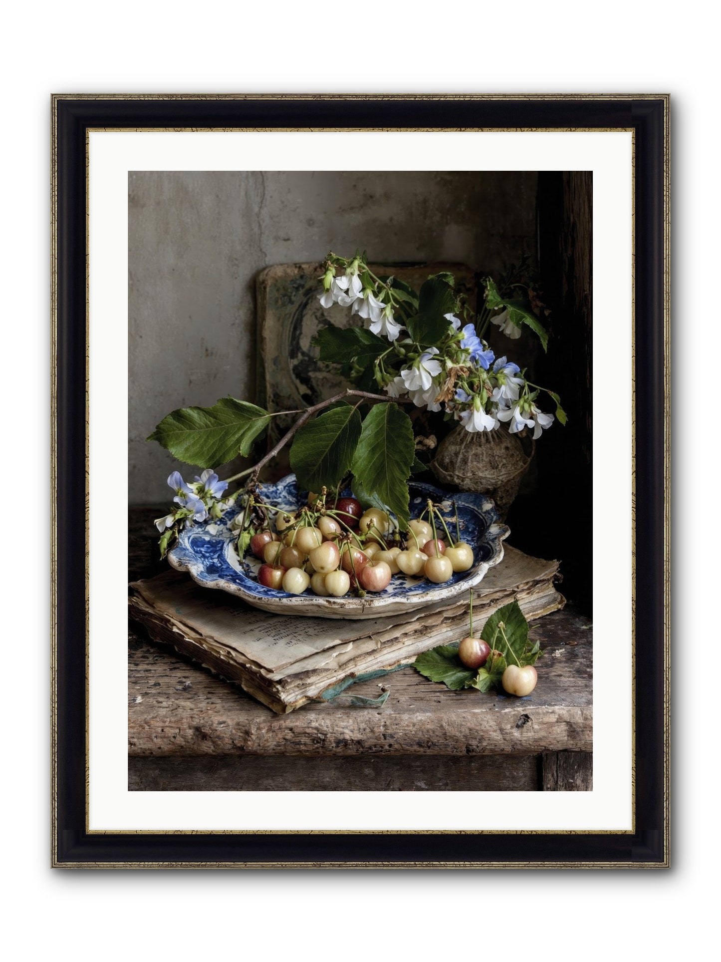Easy Sunday Framed Print - Black & Gold 24x32