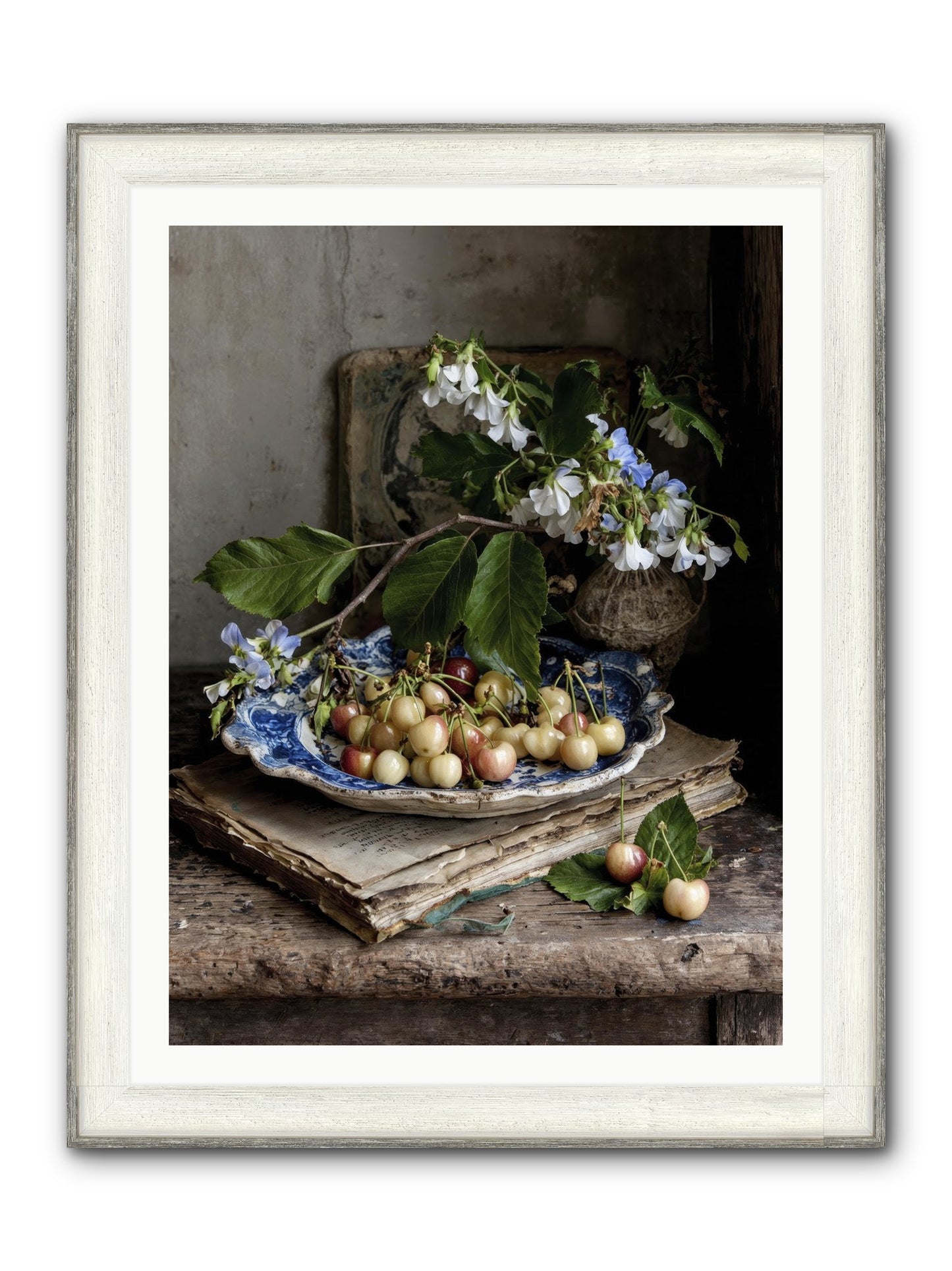 Easy Sunday Framed Print - Driftwood White 30x40
