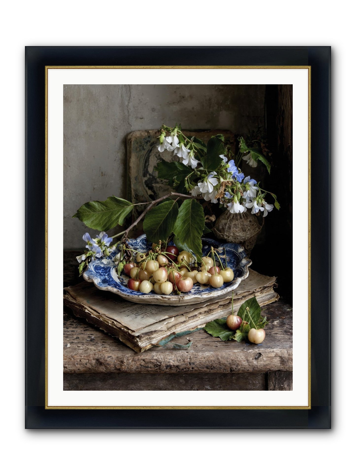 Easy Sunday Framed Print - Wide Black w/Gold 30x40