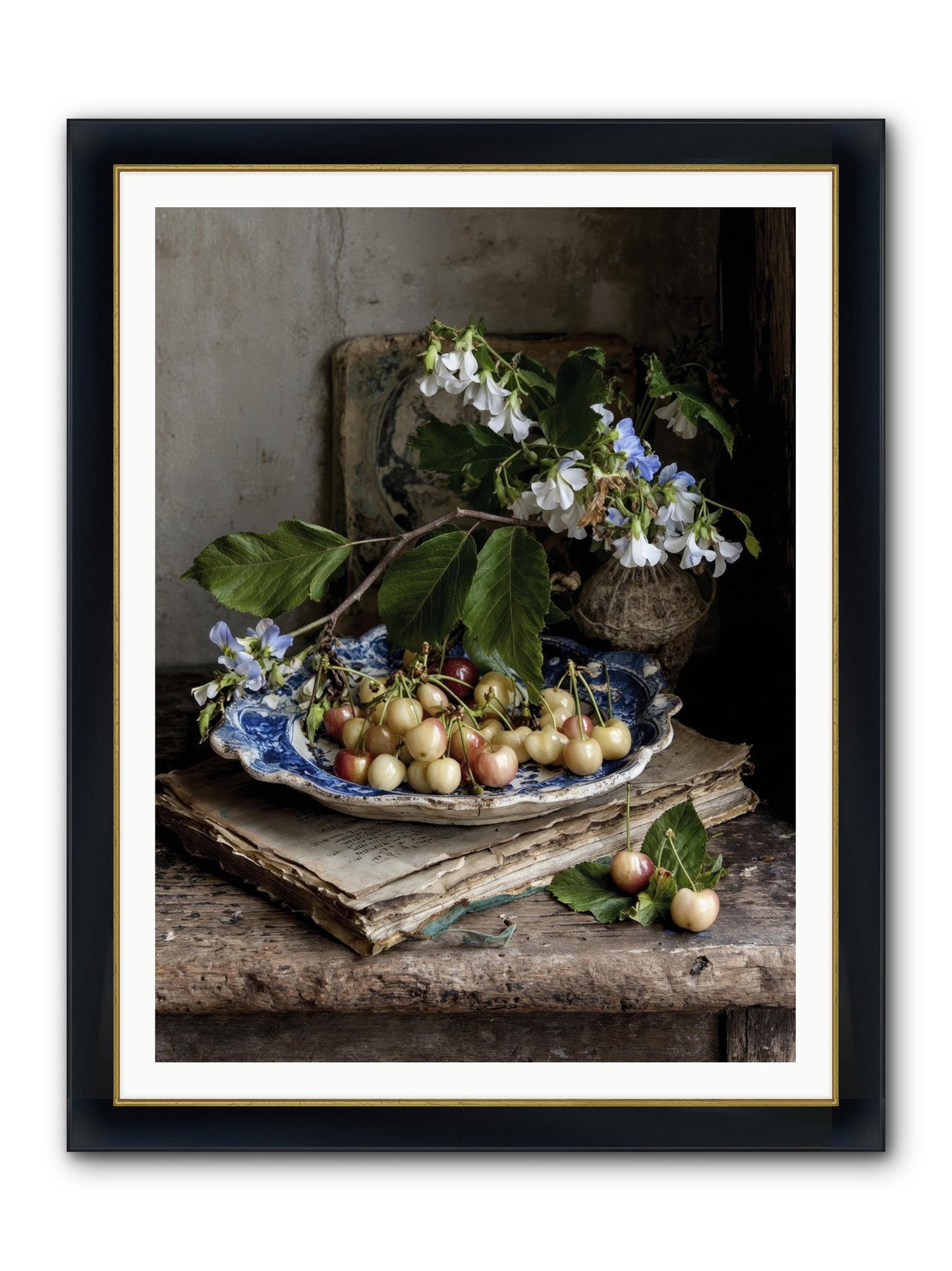Easy Sunday Framed Print - Wide Black w/Gold 36x48