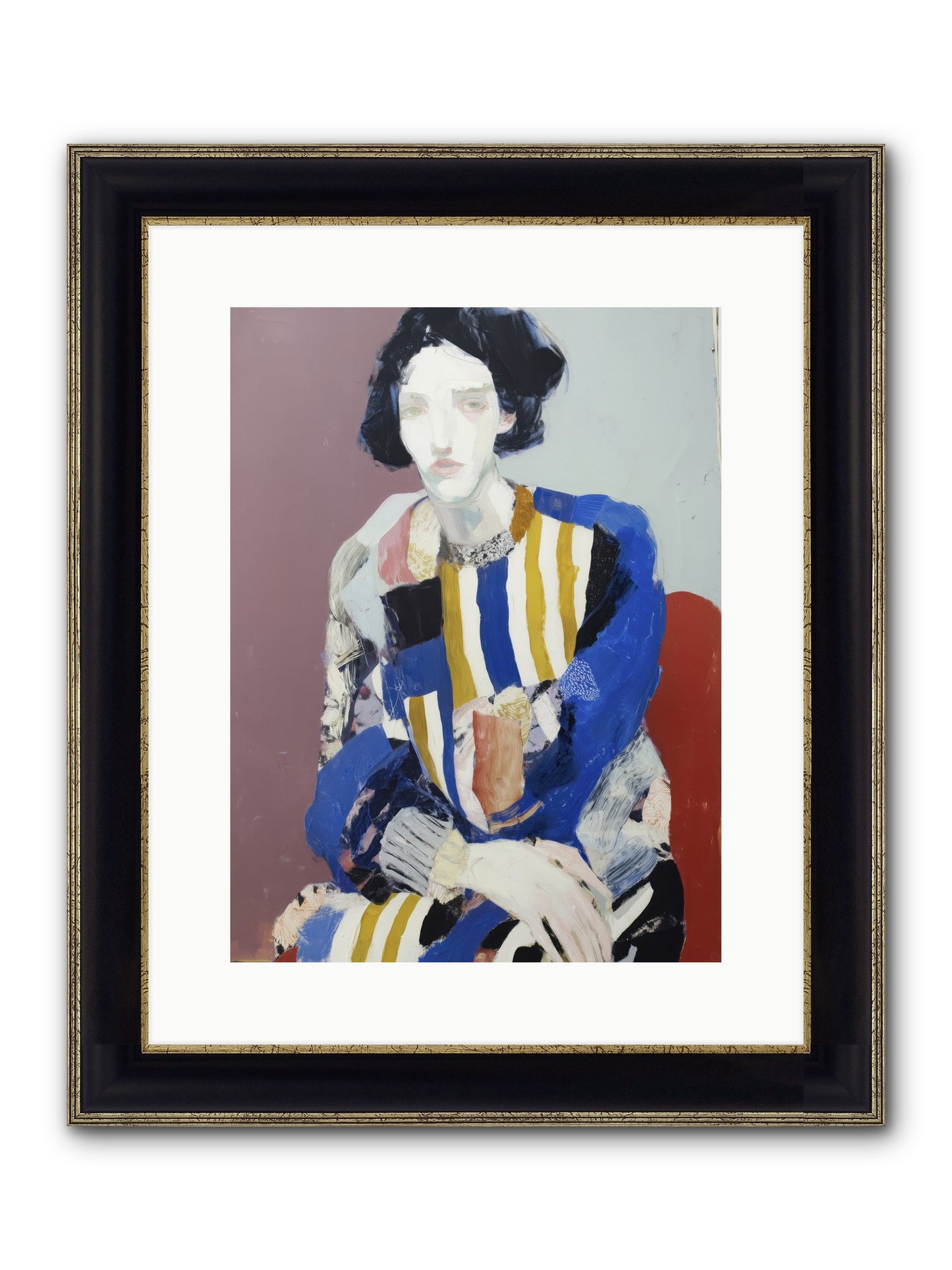 Ebonveil Framed Print - Black & Gold 12x16