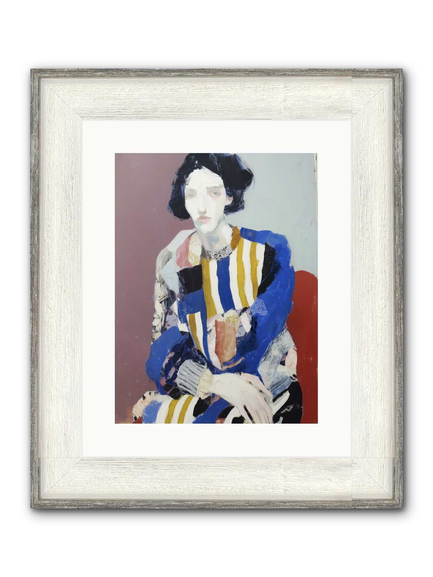 Ebonveil Framed Print - Driftwood White 12x16