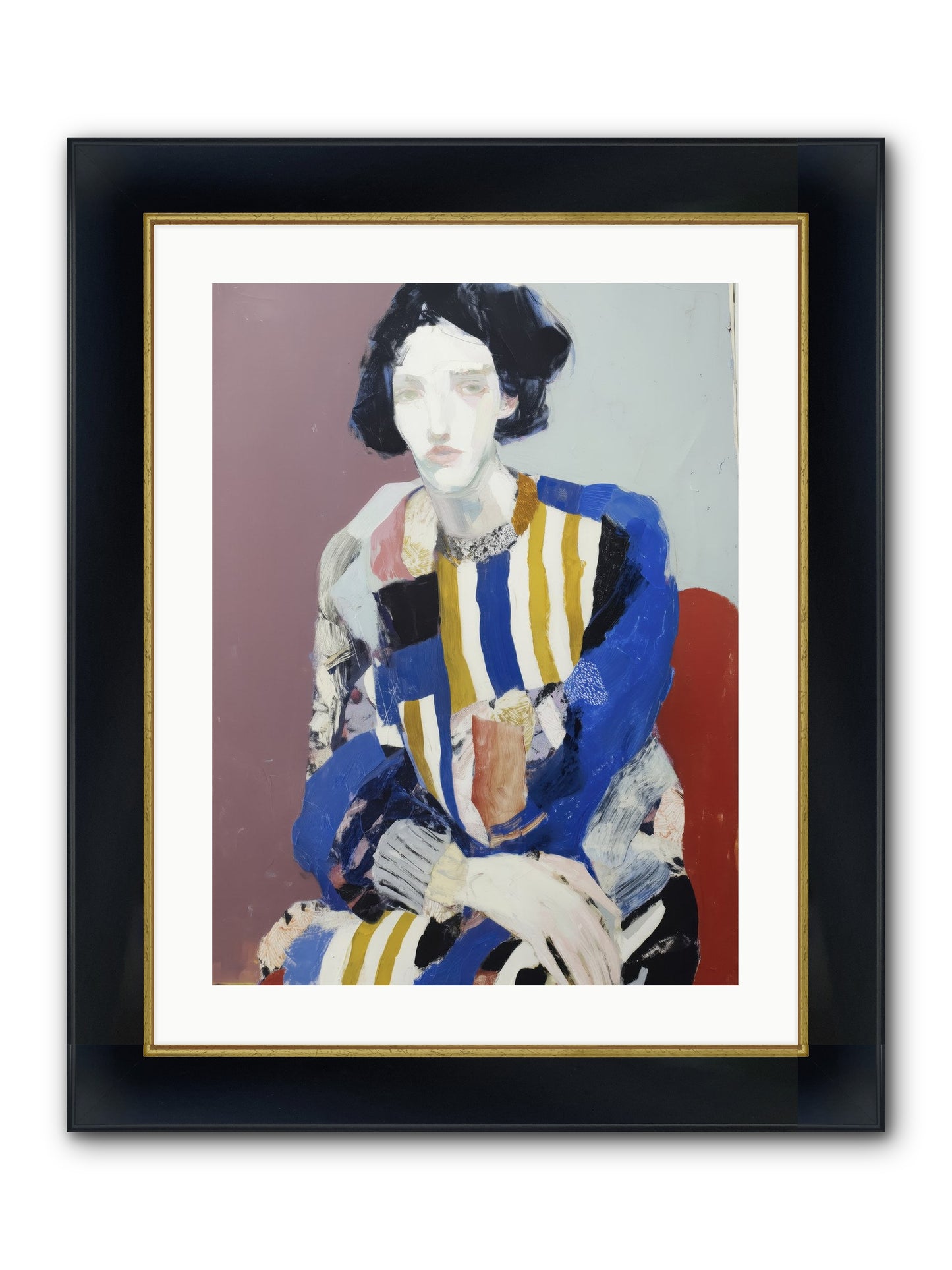 Ebonveil Framed Print - Wide Black w/Gold 18x24