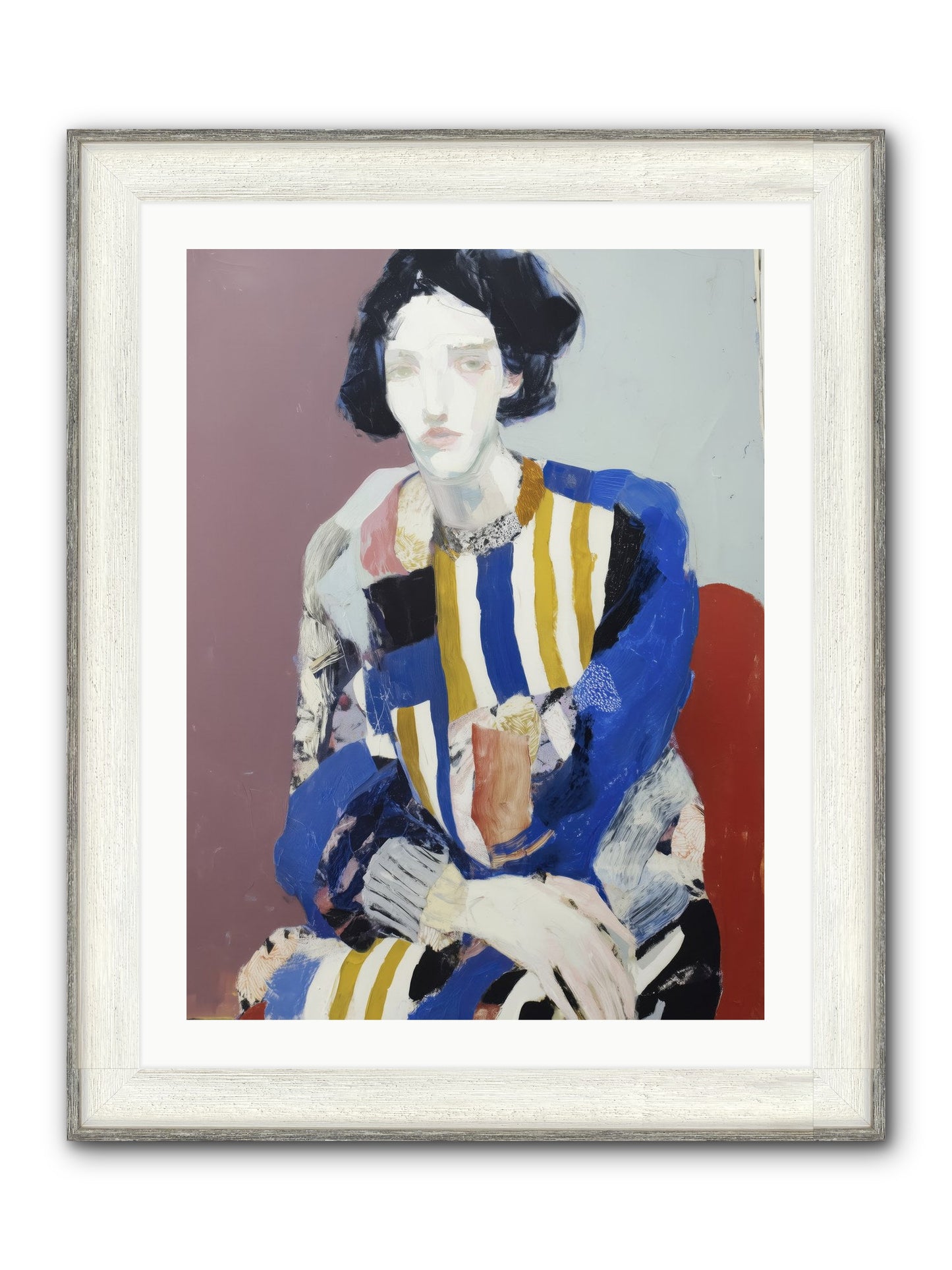 Ebonveil Framed Print - Driftwood White 24x32
