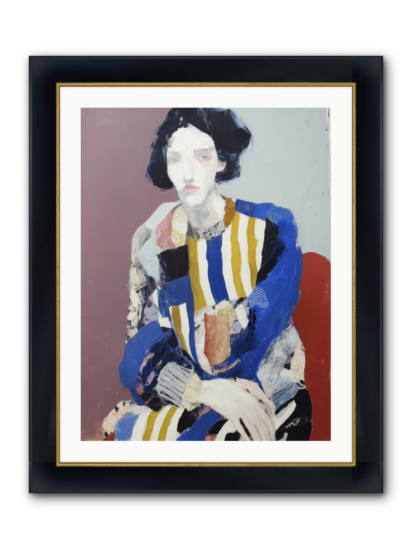 Ebonveil Framed Print - Wide Black w/Gold 24x32