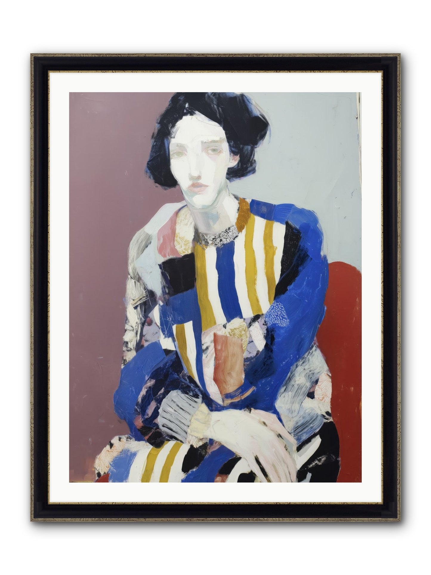 Ebonveil Framed Print - Black & Gold 30x40