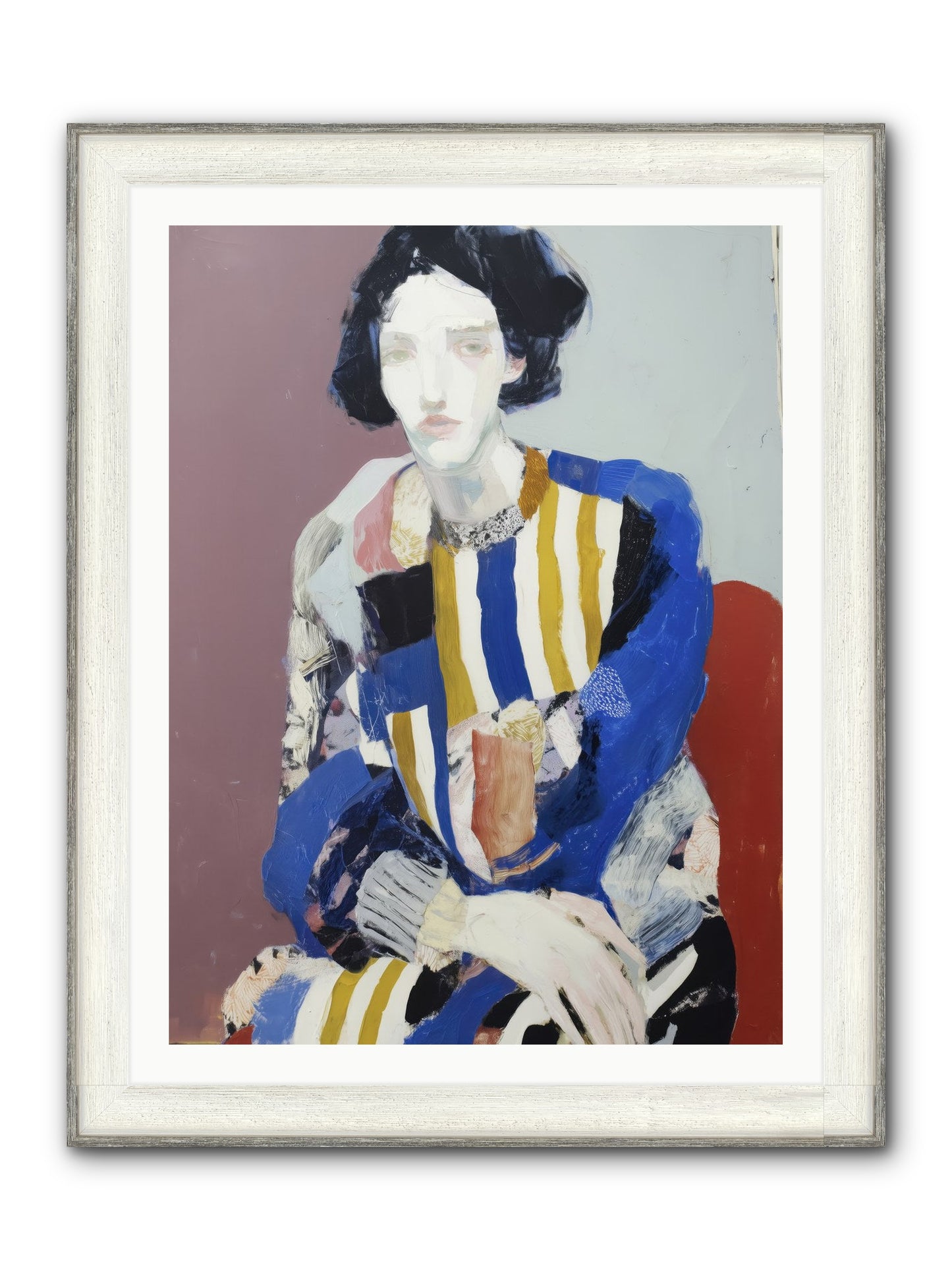 Ebonveil Framed Print - Driftwood White 30x40