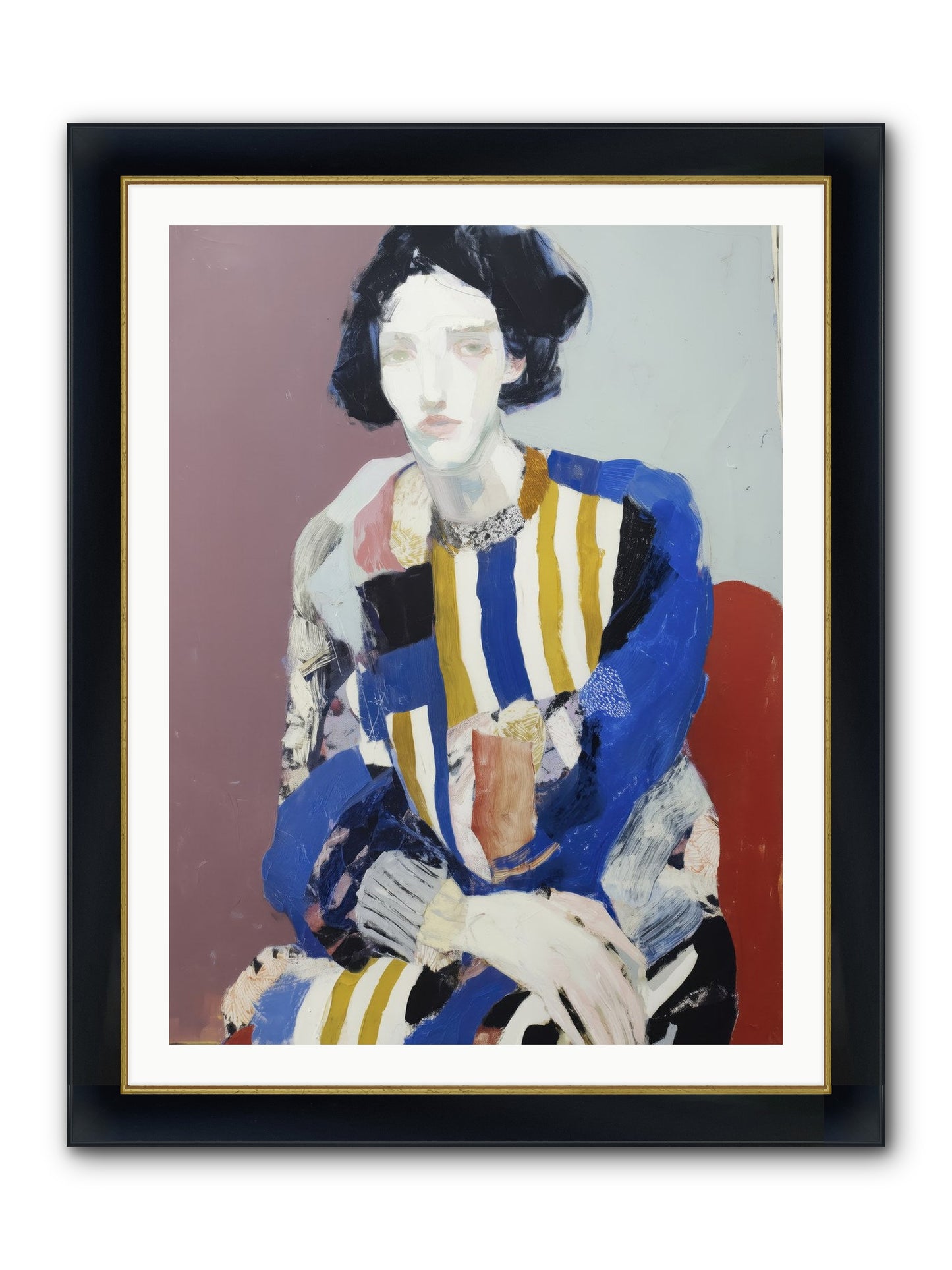 Ebonveil Framed Print - Wide Black w/Gold 30x40