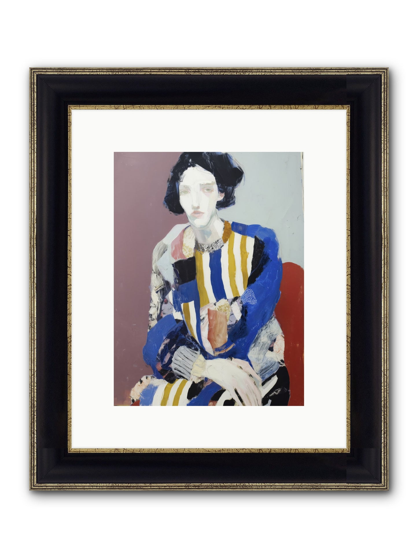 Ebonveil Framed Print - Black & Gold 9x12