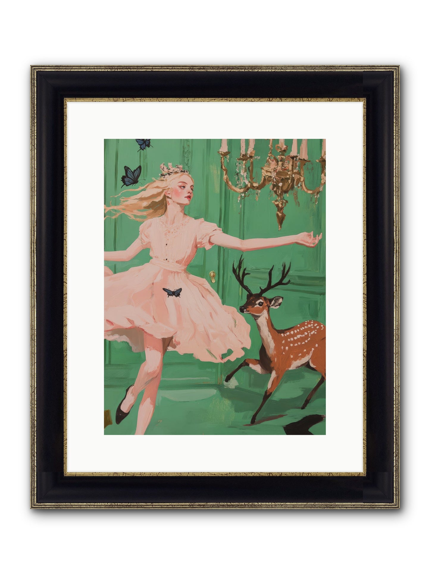 Echo Through Time Framed Print - Black & Gold 12x16