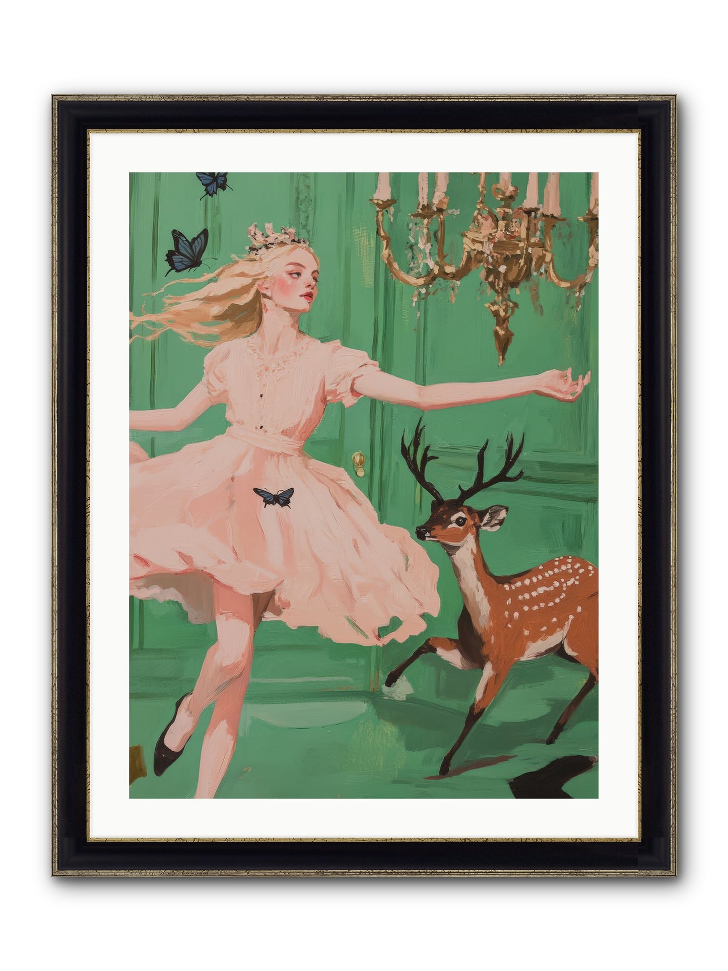 Echo Through Time Framed Print - Black & Gold 24x32