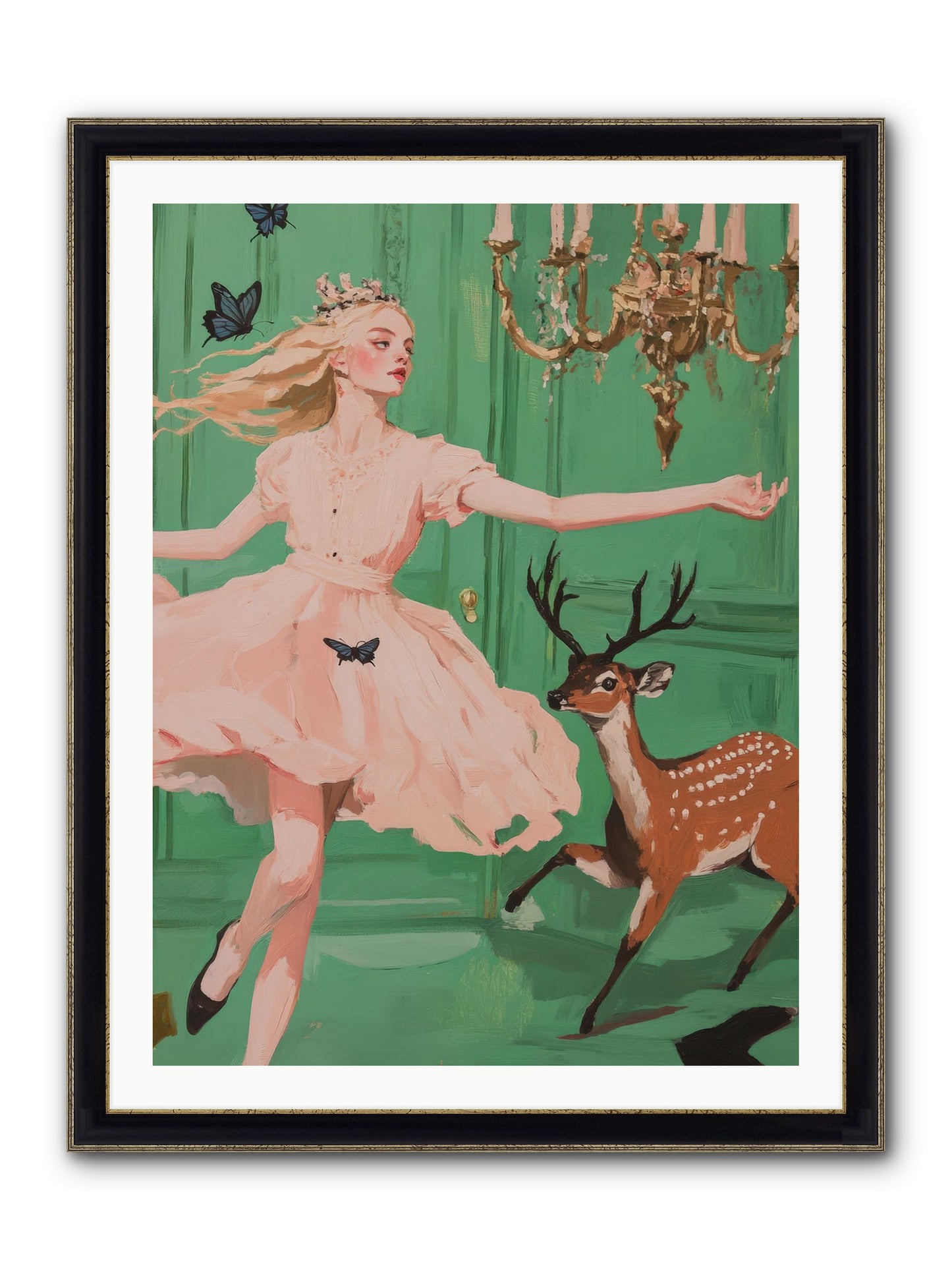 Echo Through Time Framed Print - Black & Gold 30x40