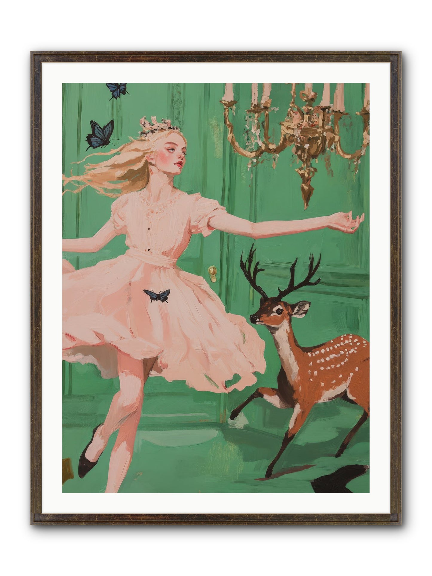Echo Through Time Framed Print - Slimwoods Black/Gold 30x40