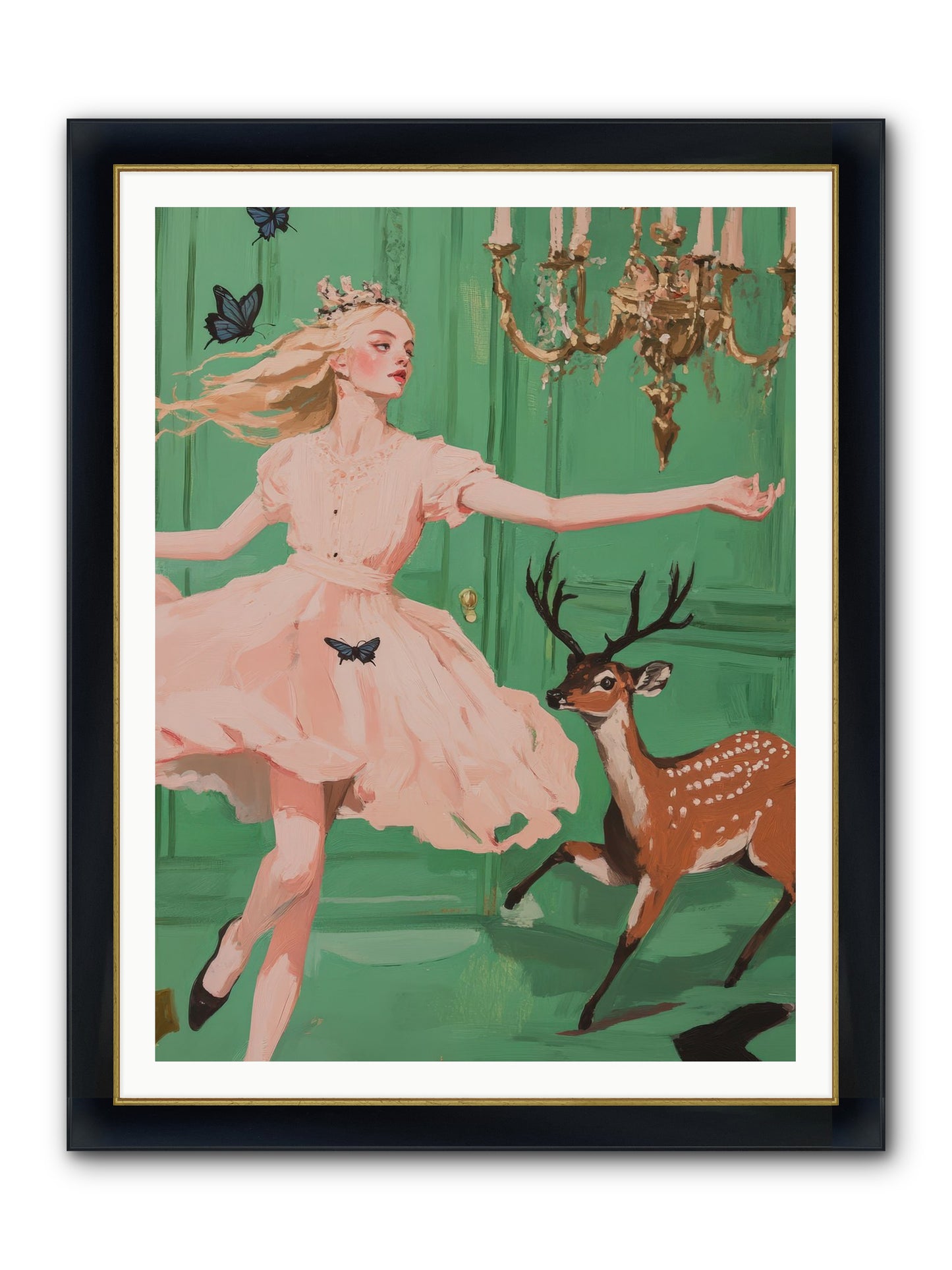 Echo Through Time Framed Print - Wide Black w/Gold 36x48