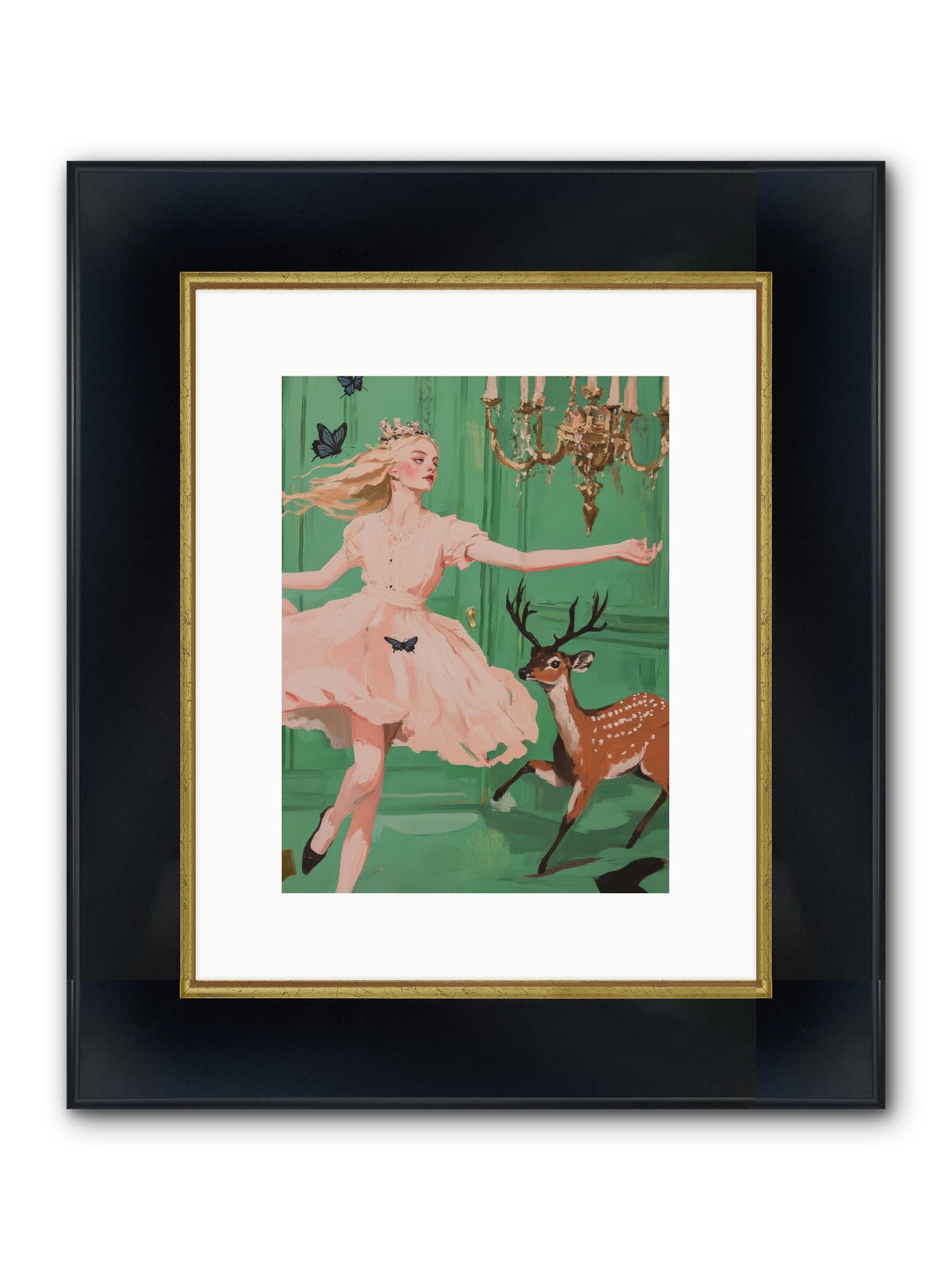 Echo Through Time Framed Print - Wide Black w/Gold 9x12