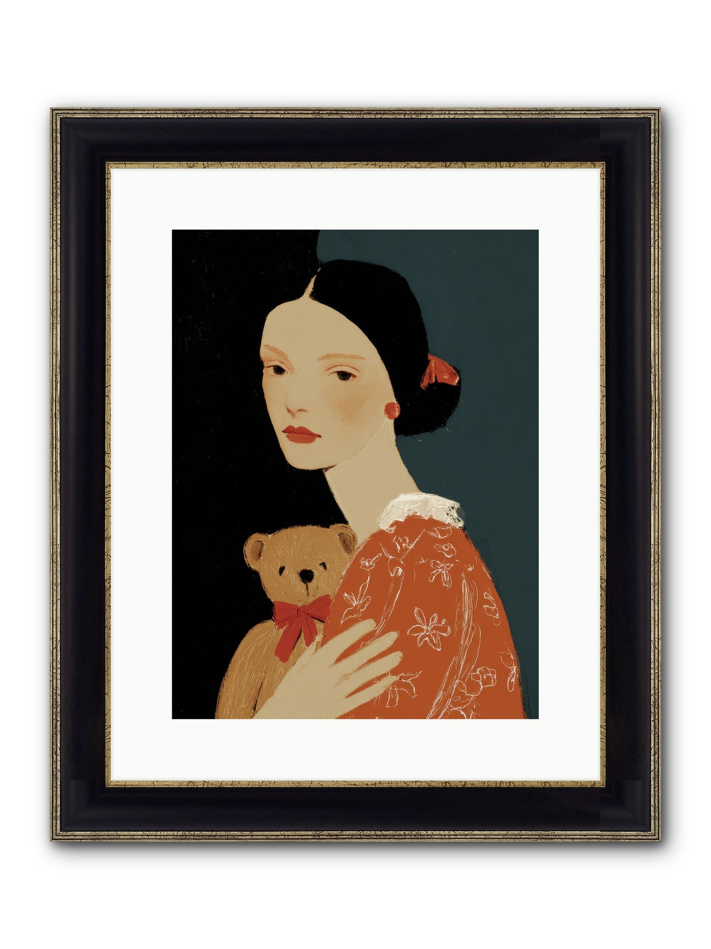 Echoes In The Hallway Framed Print - Black & Gold 12x16