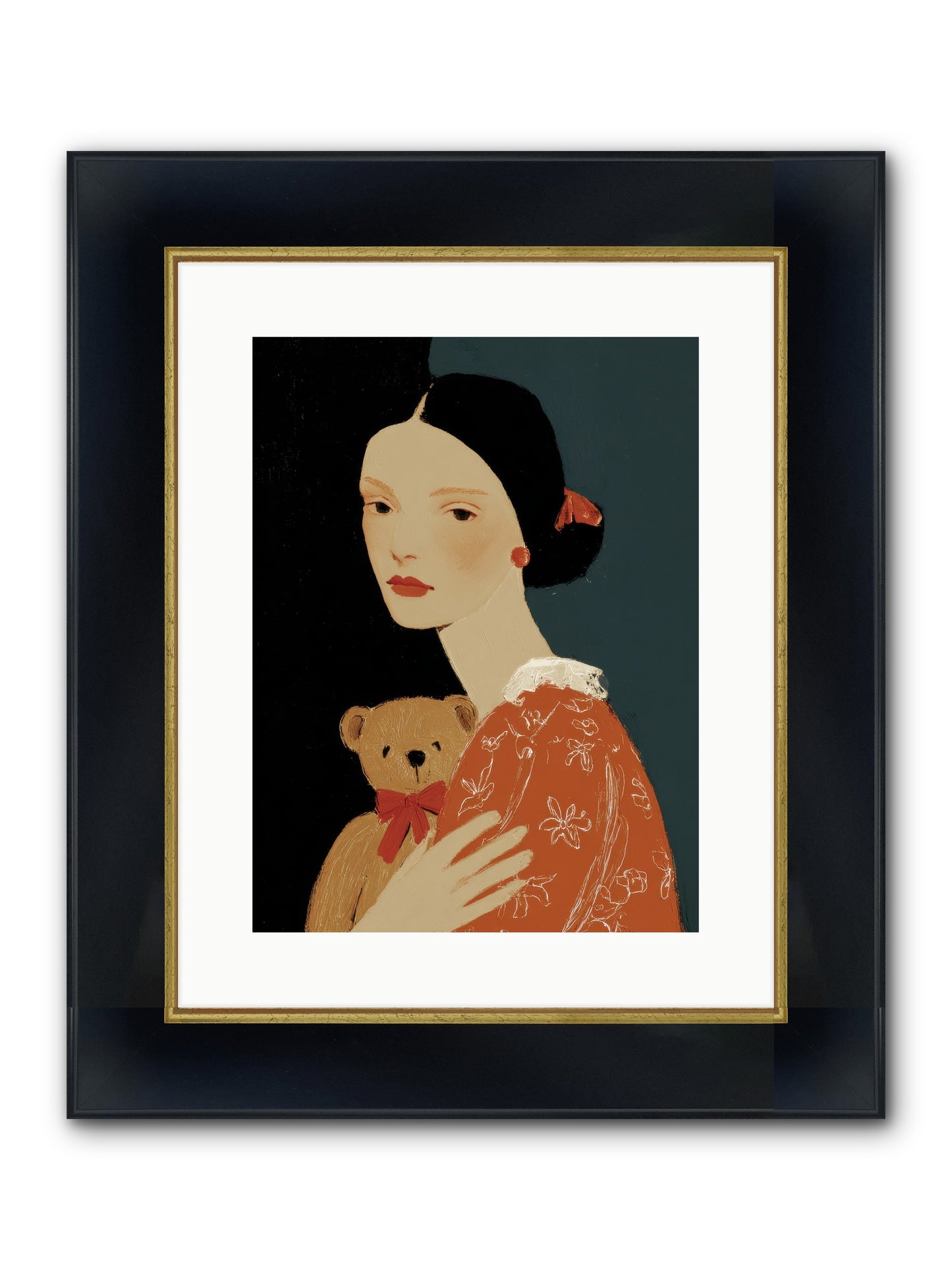 Echoes In The Hallway Framed Print - Wide Black w/Gold 12x16
