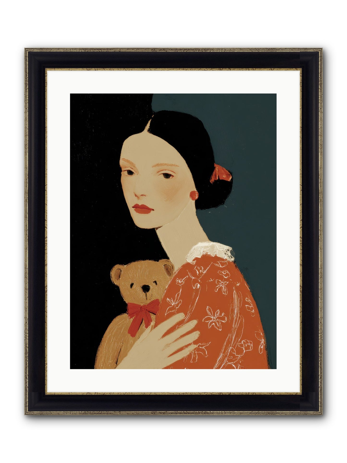 Echoes In The Hallway Framed Print - Black & Gold 18x24