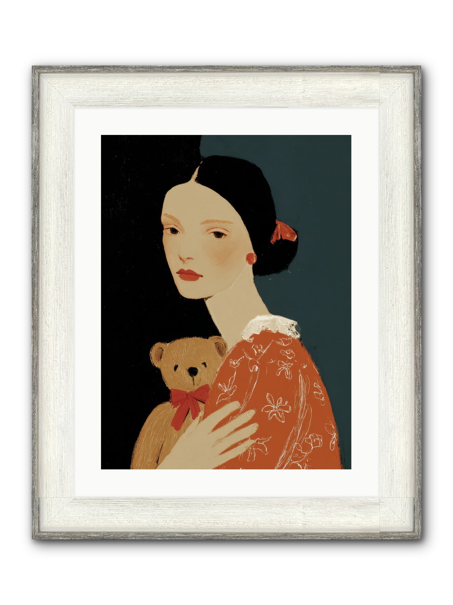 Echoes In The Hallway Framed Print - Driftwood White 18x24