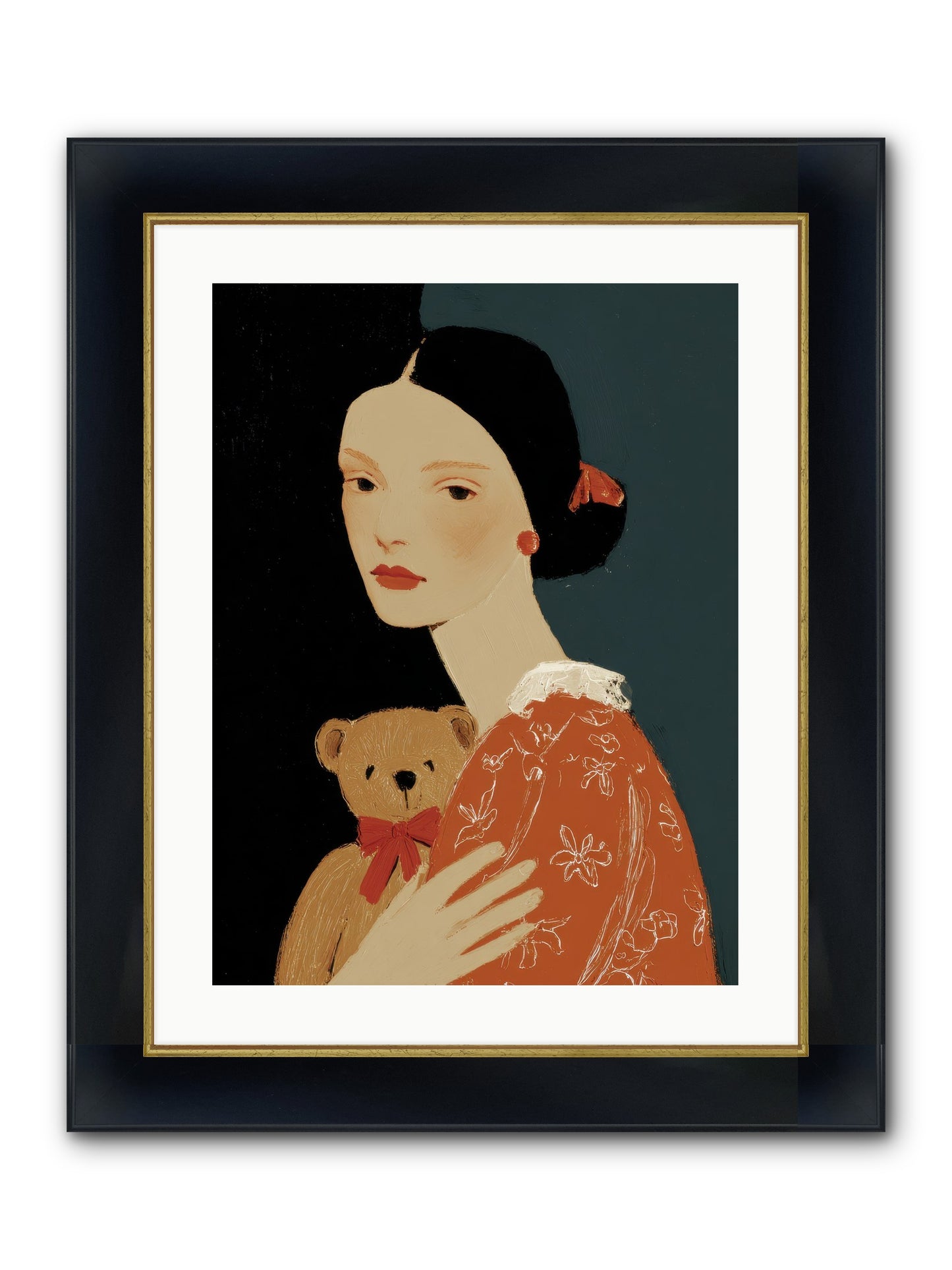 Echoes In The Hallway Framed Print - Wide Black w/Gold 18x24