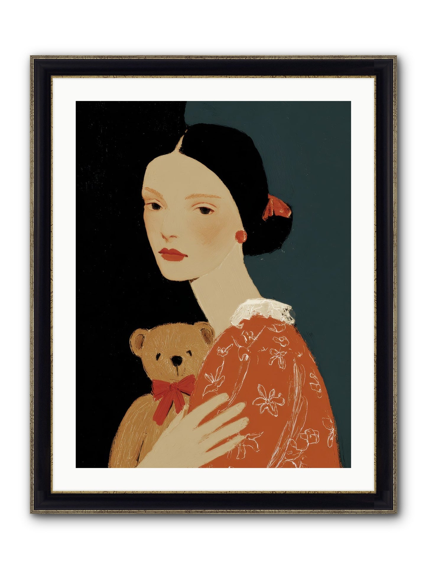 Echoes In The Hallway Framed Print - Black & Gold 24x32