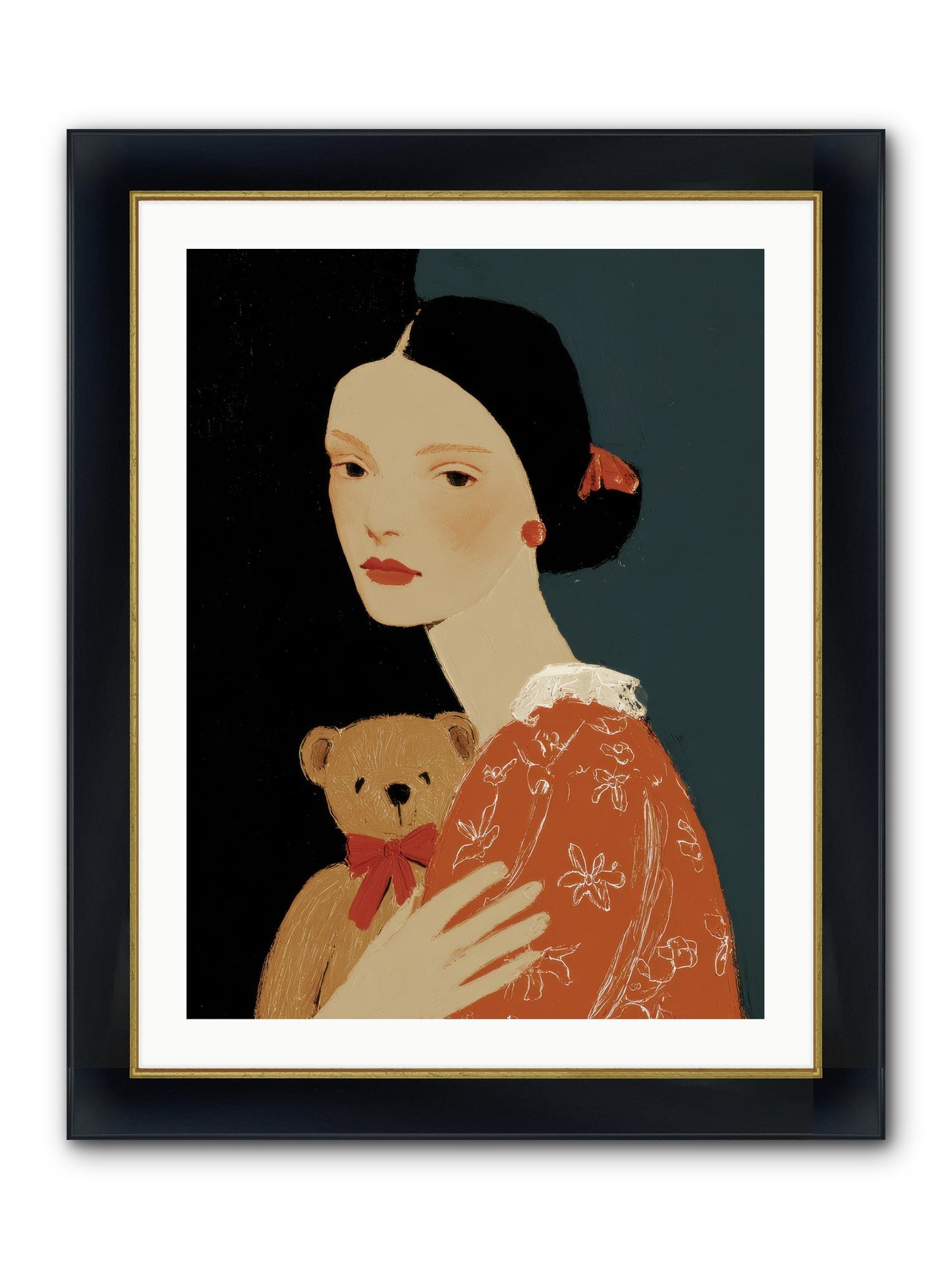 Echoes In The Hallway Framed Print - Wide Black w/Gold 24x32