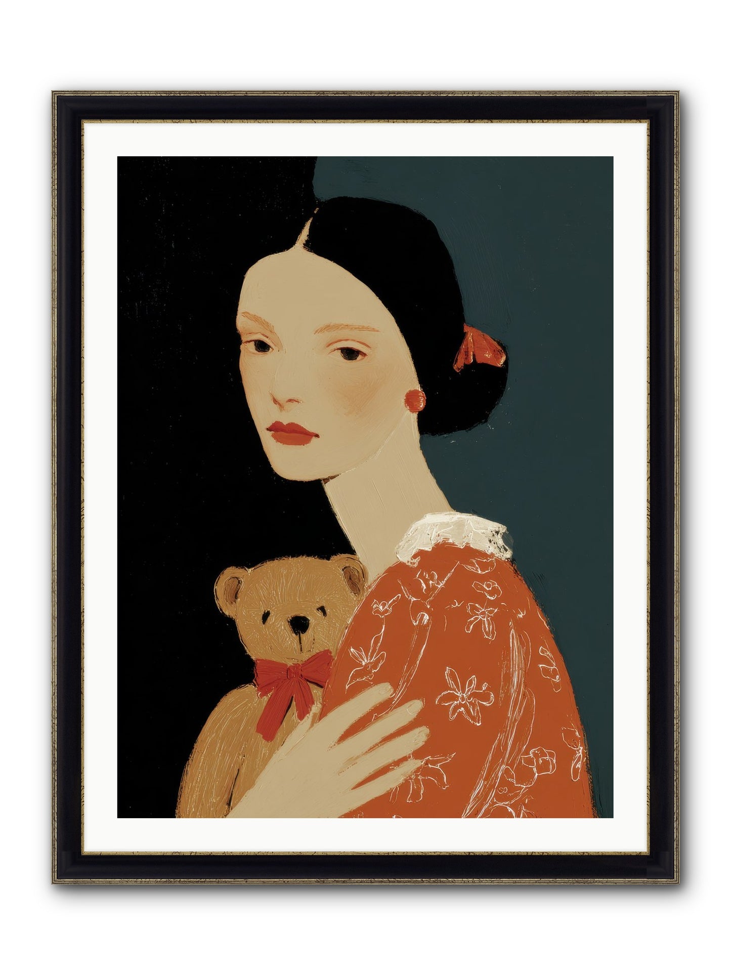 Echoes In The Hallway Framed Print - Black & Gold 30x40