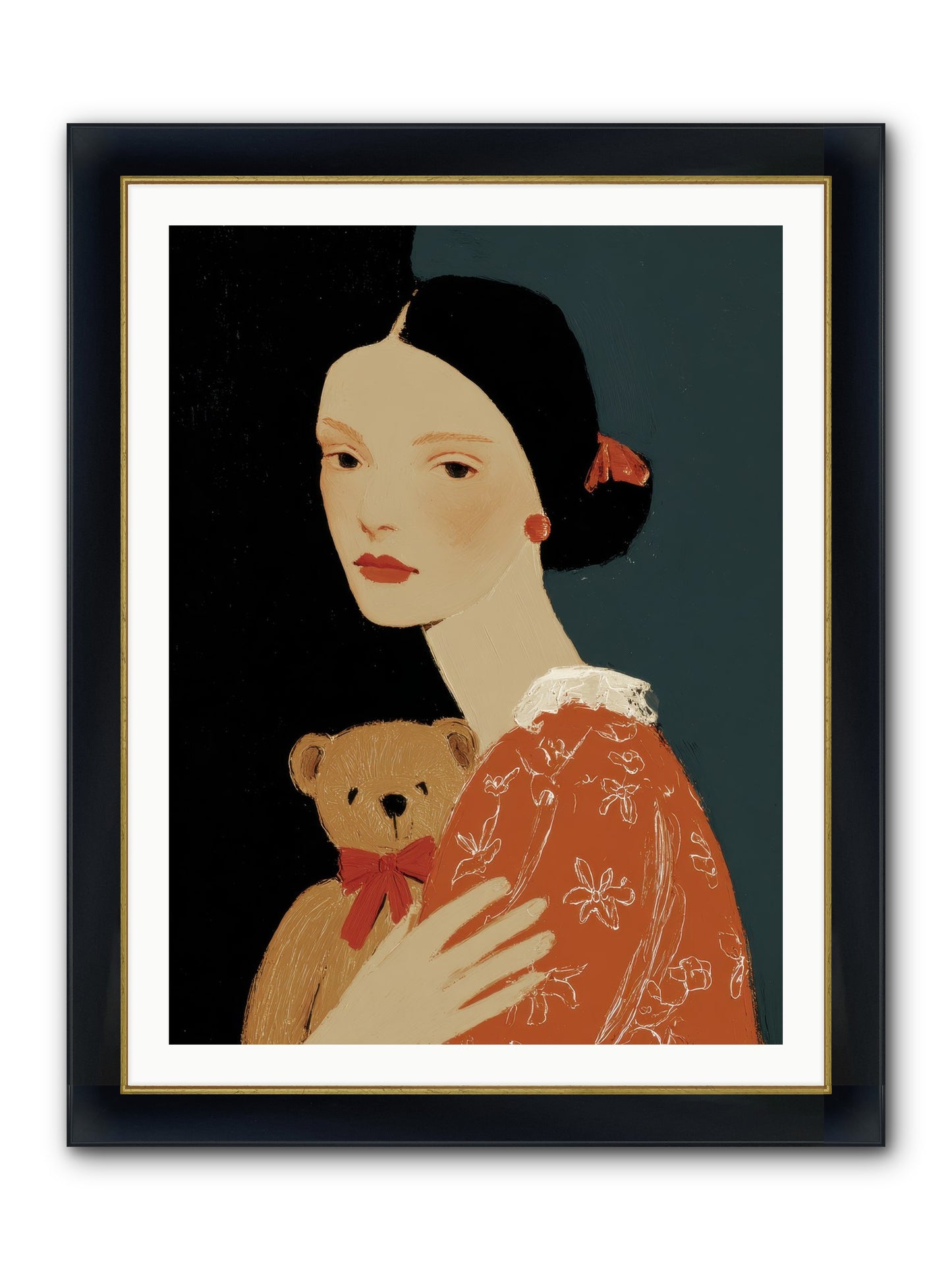 Echoes In The Hallway Framed Print - Wide Black w/Gold 30x40