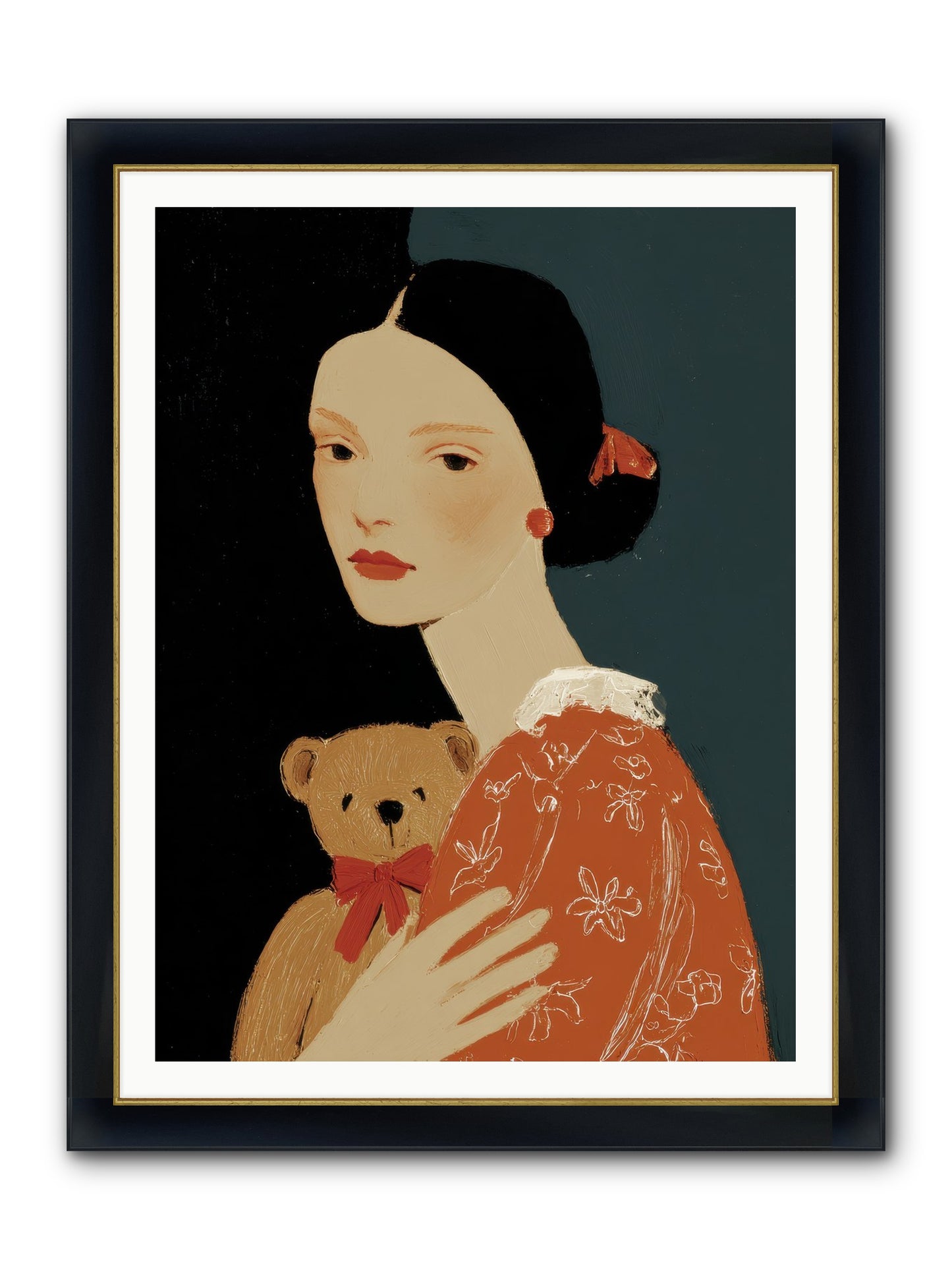 Echoes In The Hallway Framed Print - Wide Black w/Gold 36x48